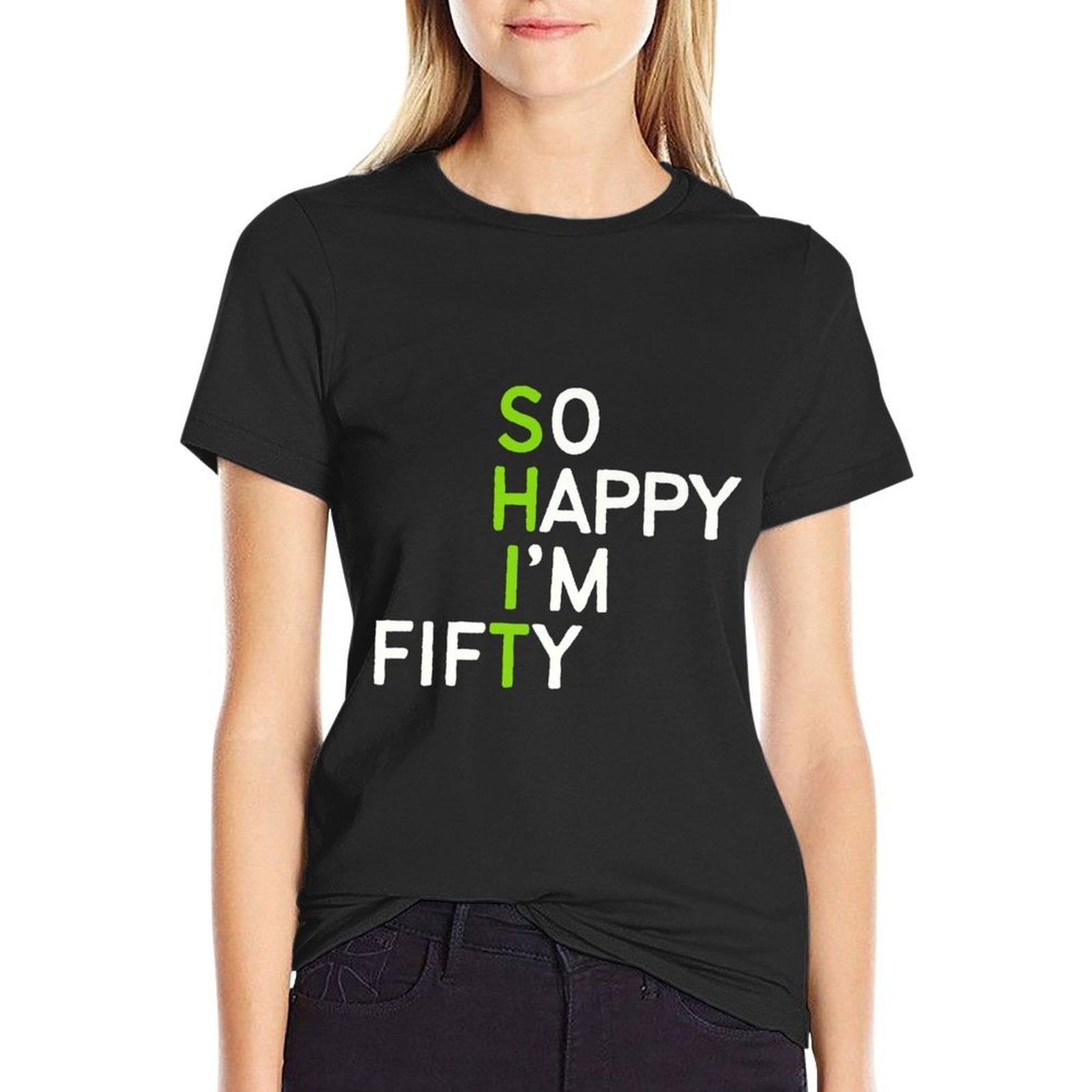 So Happy I'm Fifty 50 Year Old Gag Funny 50th Birthday Premium  Lightweight T-Shirt
