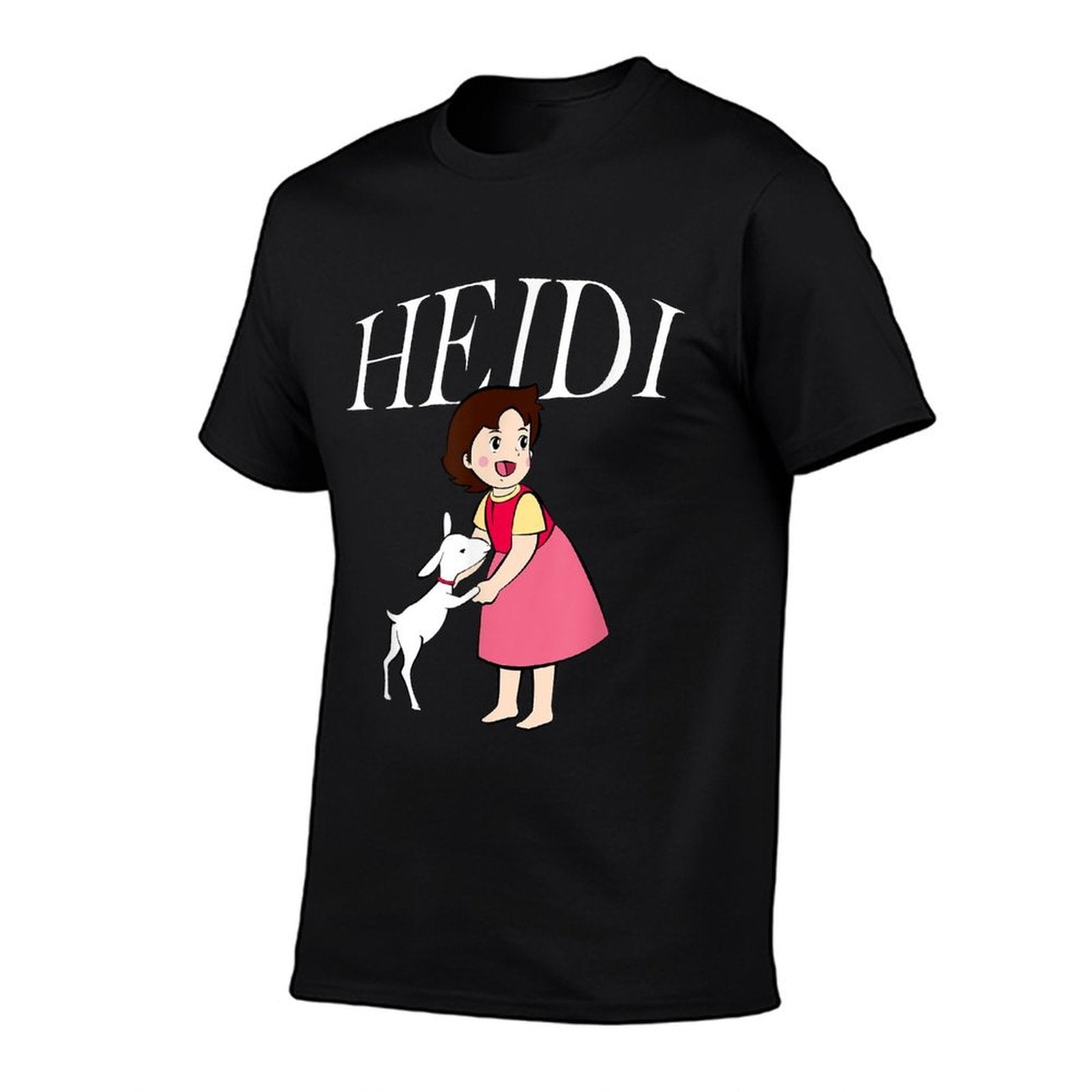 Heidi with Goat Cute Cartoon TV Series with Logo  Tagless Design T-Shirt