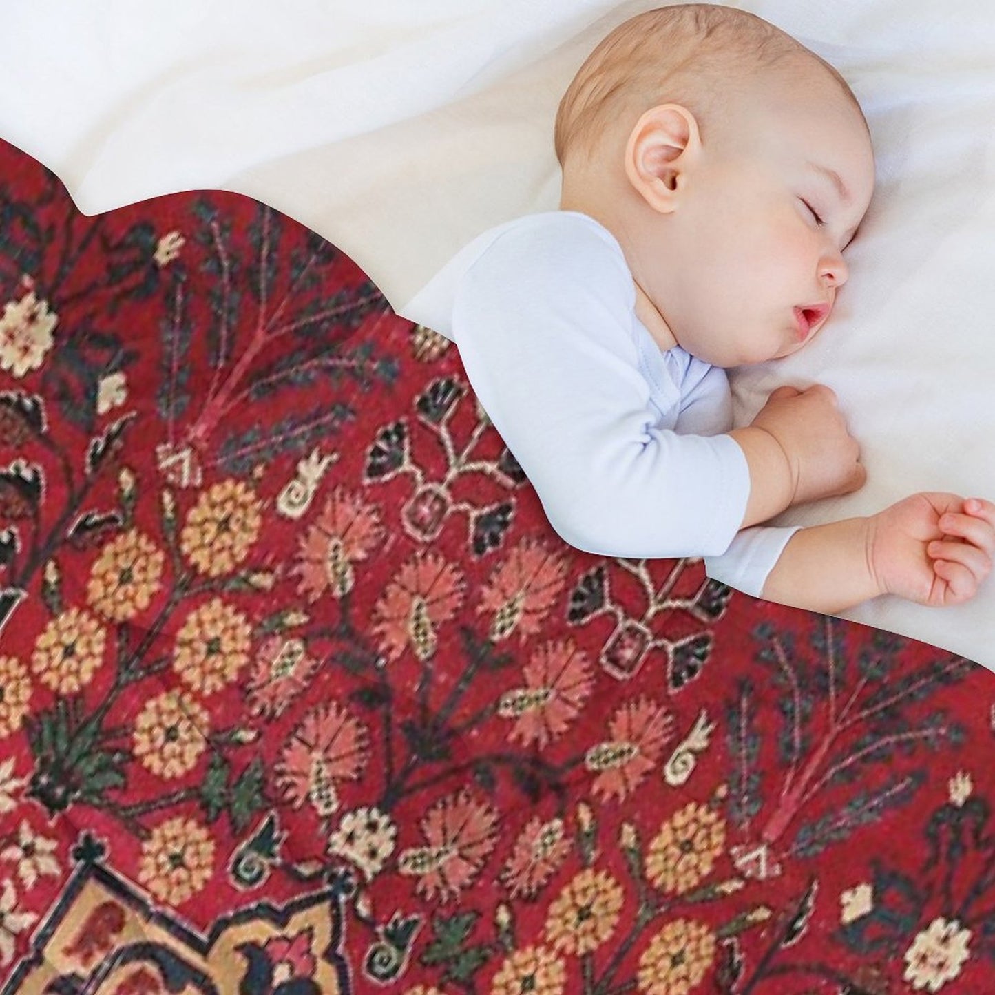 17th Century Persian Vase Carpet Print Durable Throw Blanket
