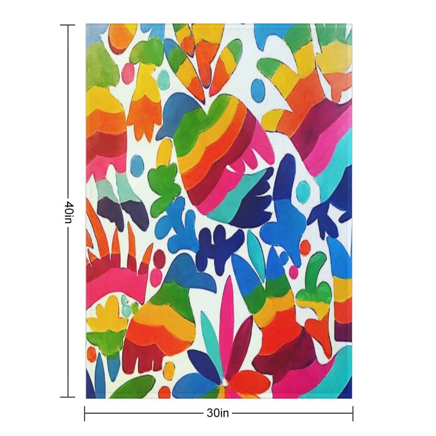 Mexican Otomi Colors Multi-functional Throw Blanket