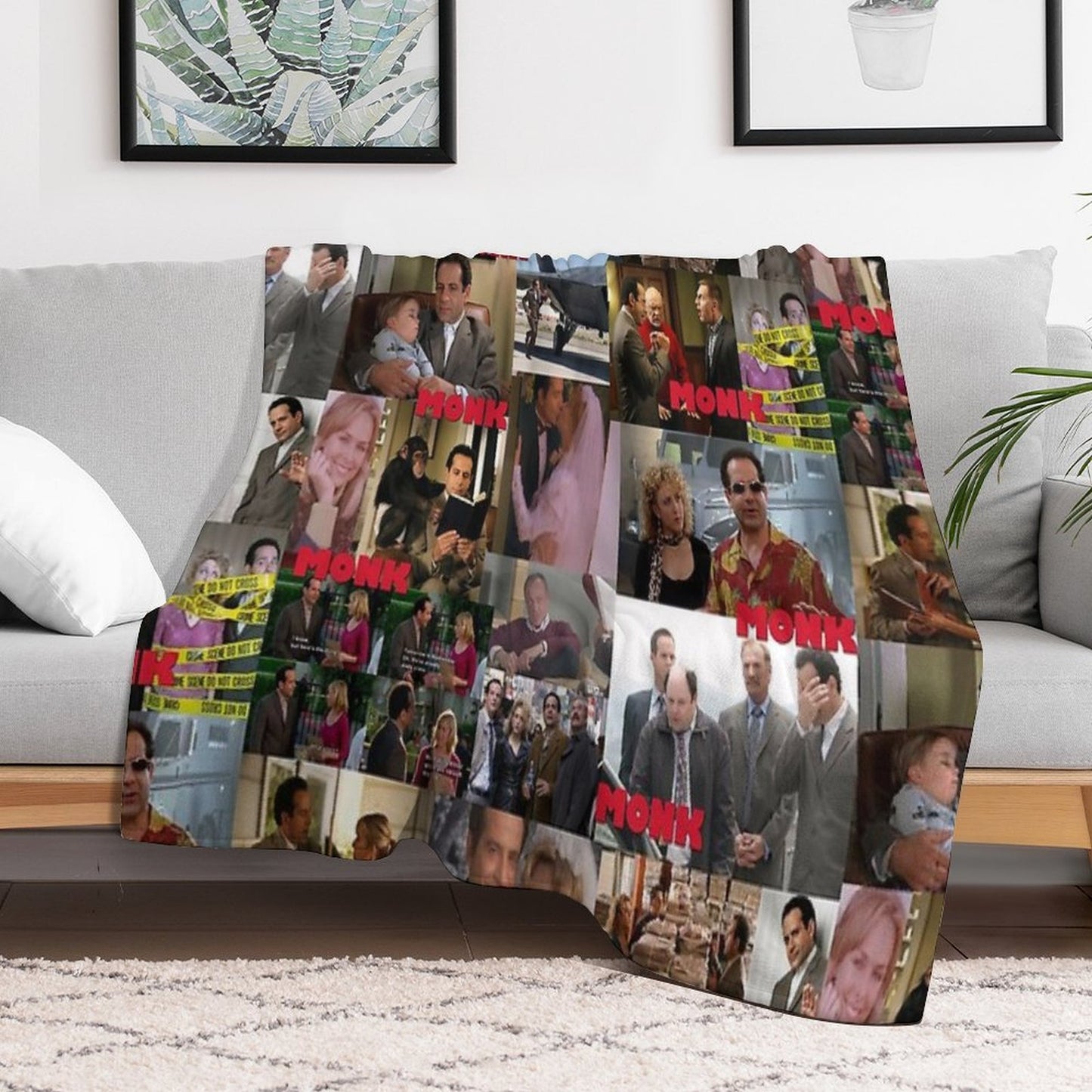 Monk Collage Premium Throw Blanket