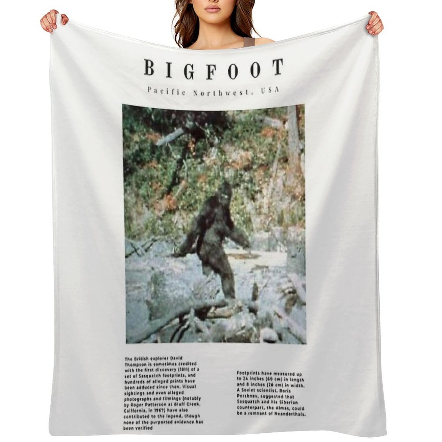 Minimalist Cryptids Bigfoot Eco-conscious Throw Blanket