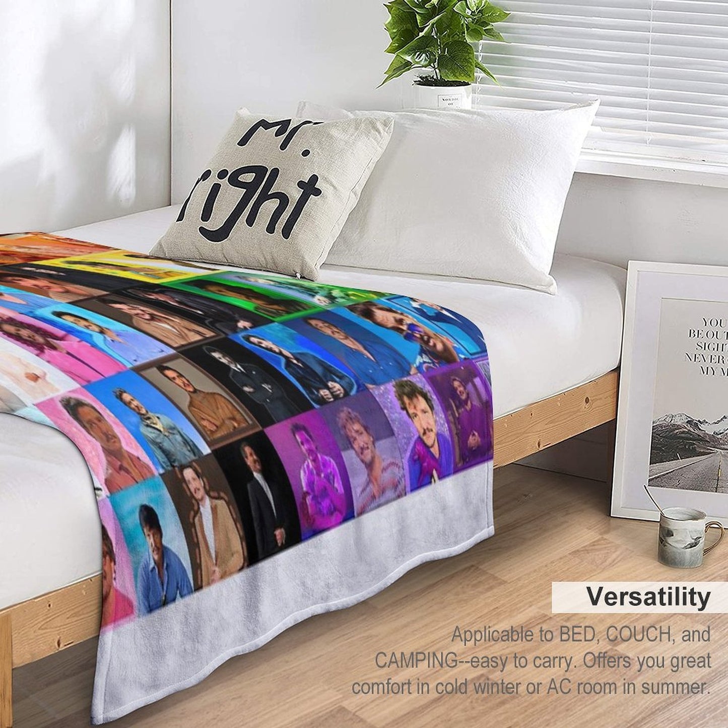 Pedro Pascal As The Progress Pride Flag Comfort Throw Blanket