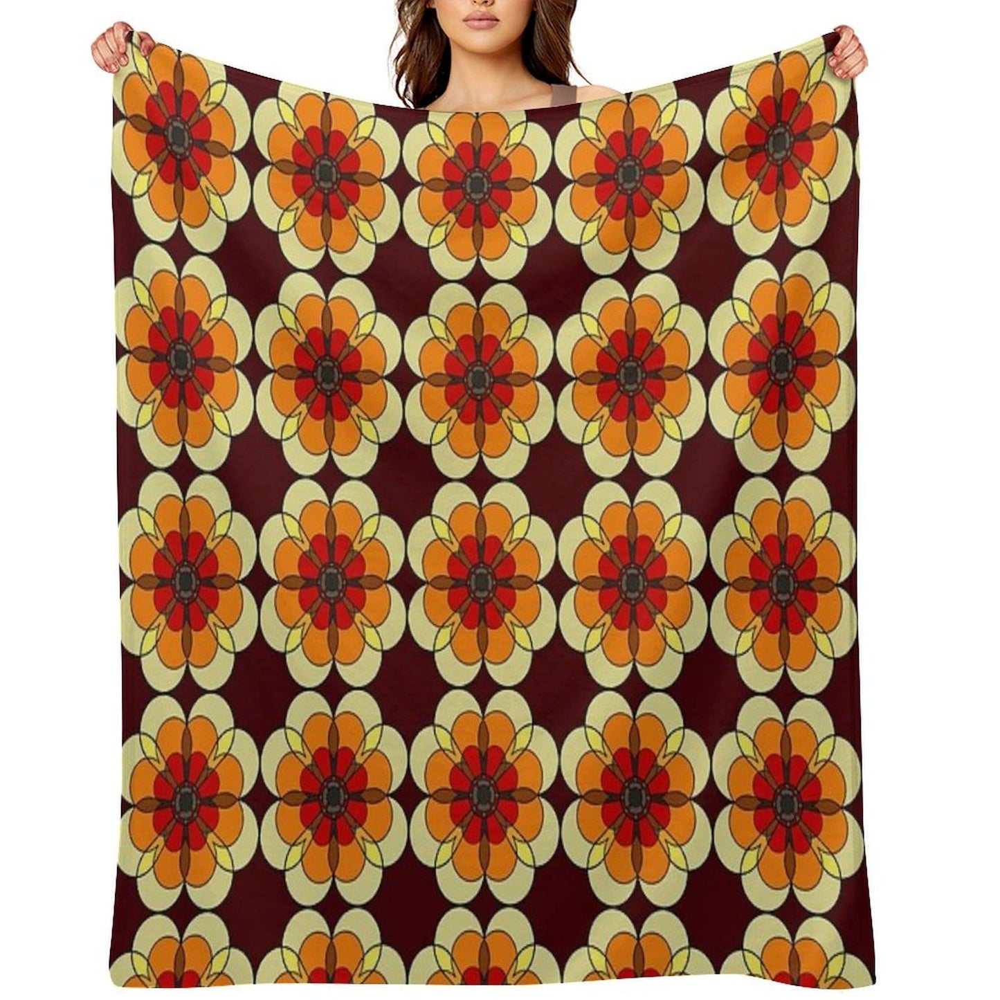 Retro Marigold Gift-ready Throw Blanket