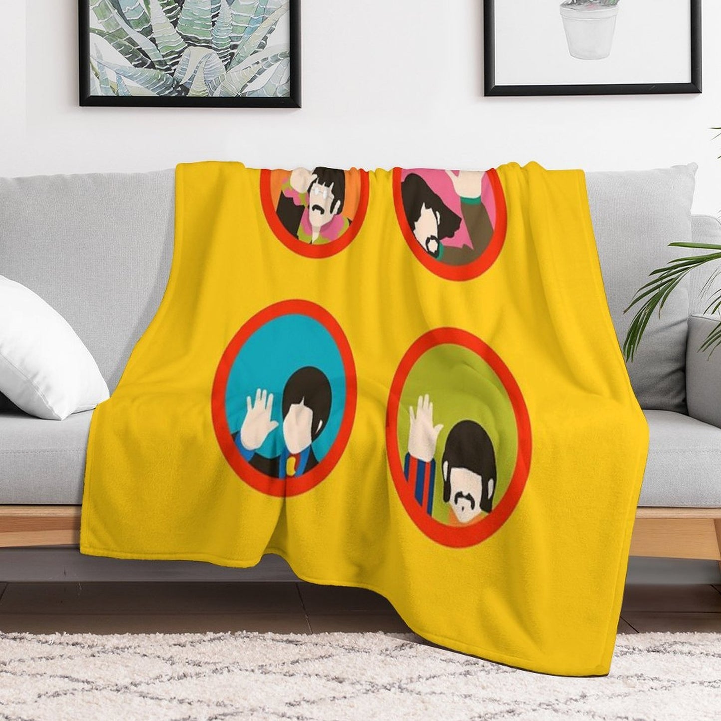 Yellow Submarine Minimal Quick-dry Throw Blanket