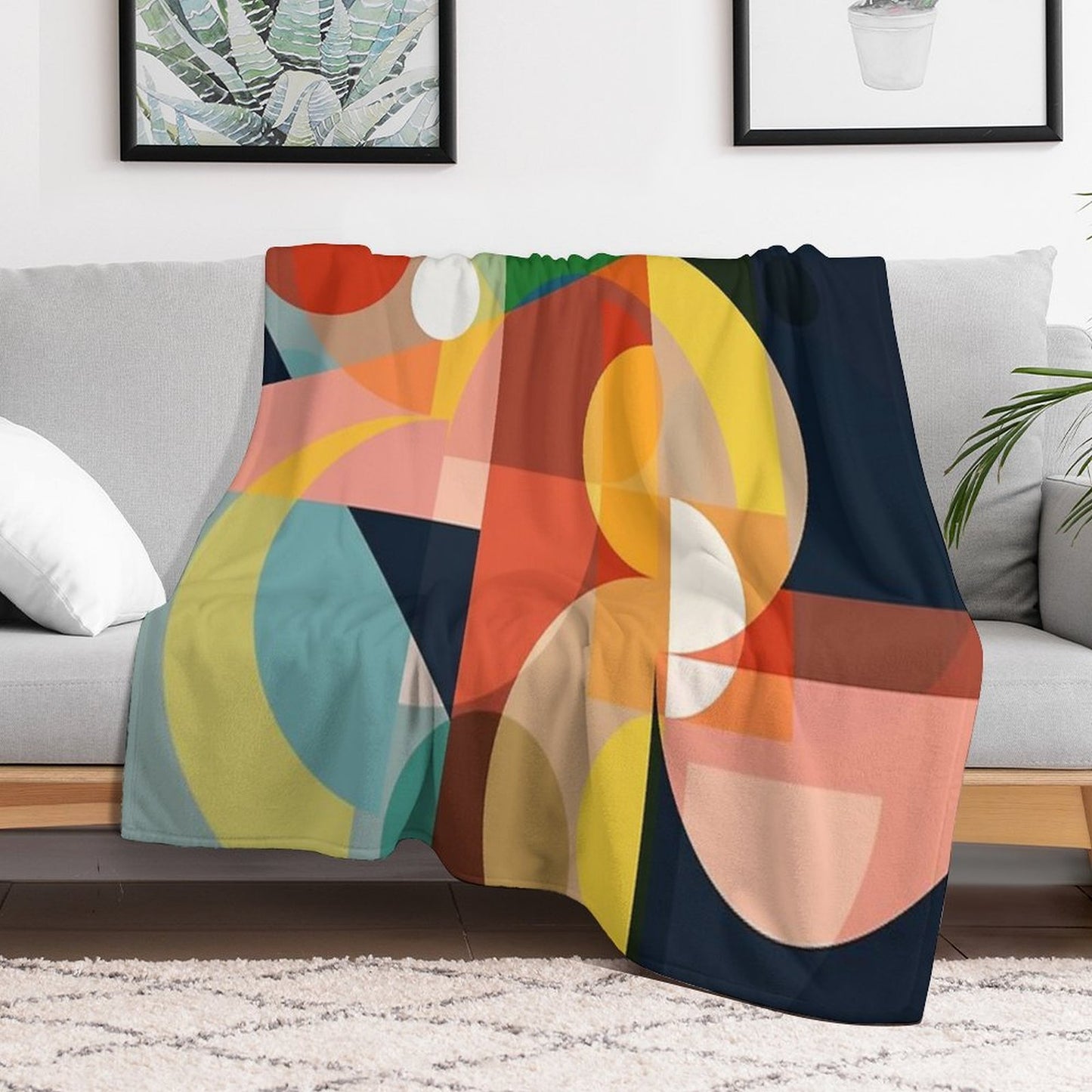 Mid Century Design 4 Machine-washable Throw Blanket