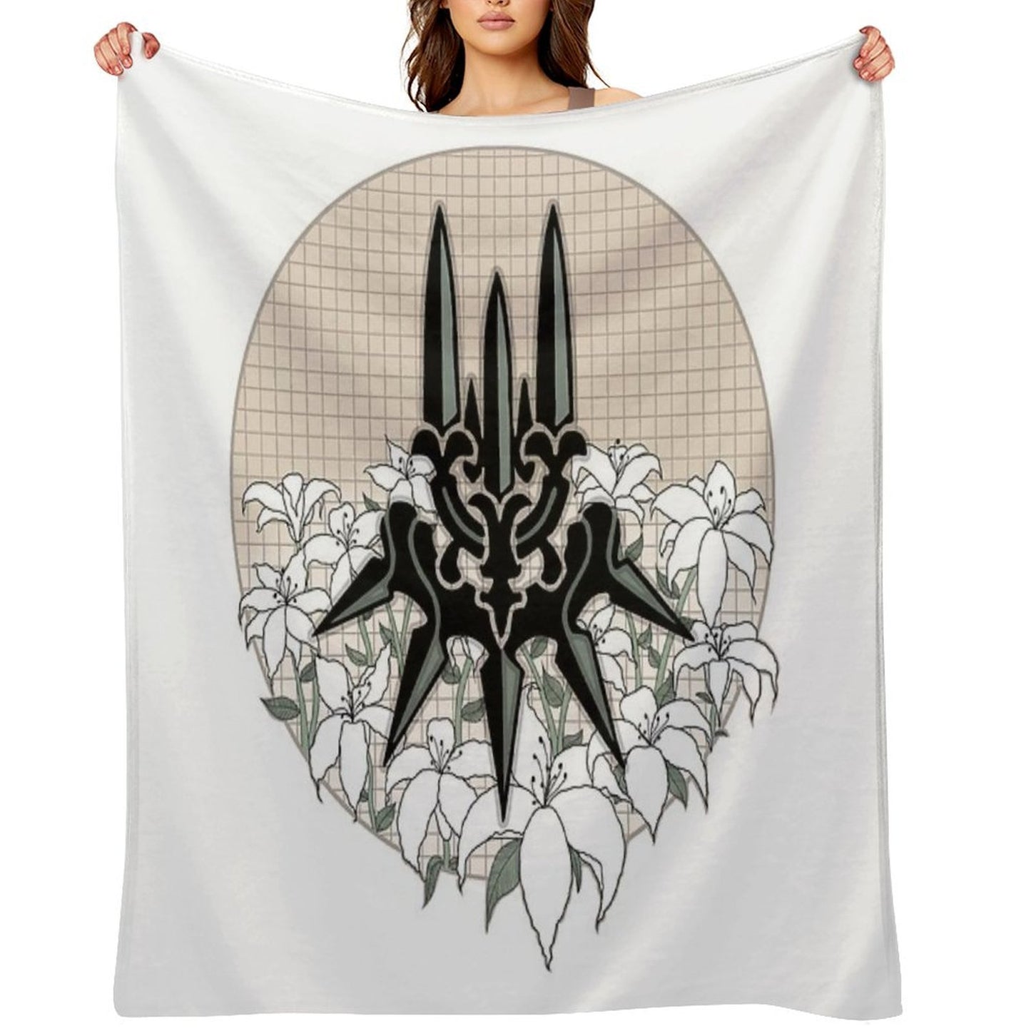 Yorha with Lunar Tears Shrink-resistant Throw Blanket