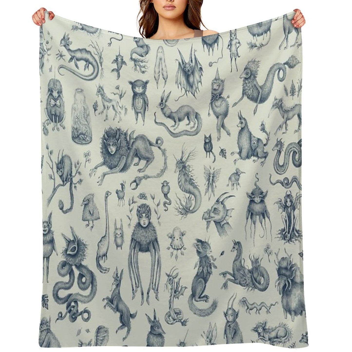 Beings And Creatures Travel-friendly Throw Blanket