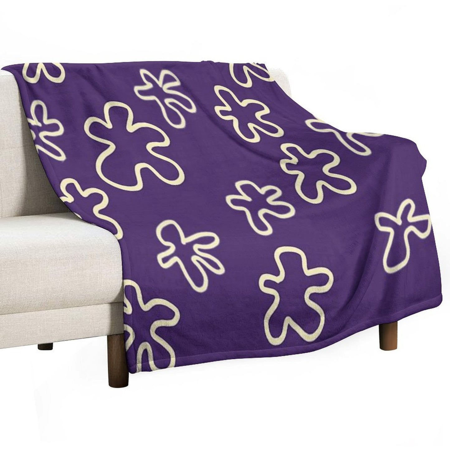 Yellow Spongebob Flowers Velvety-soft Throw Blanket
