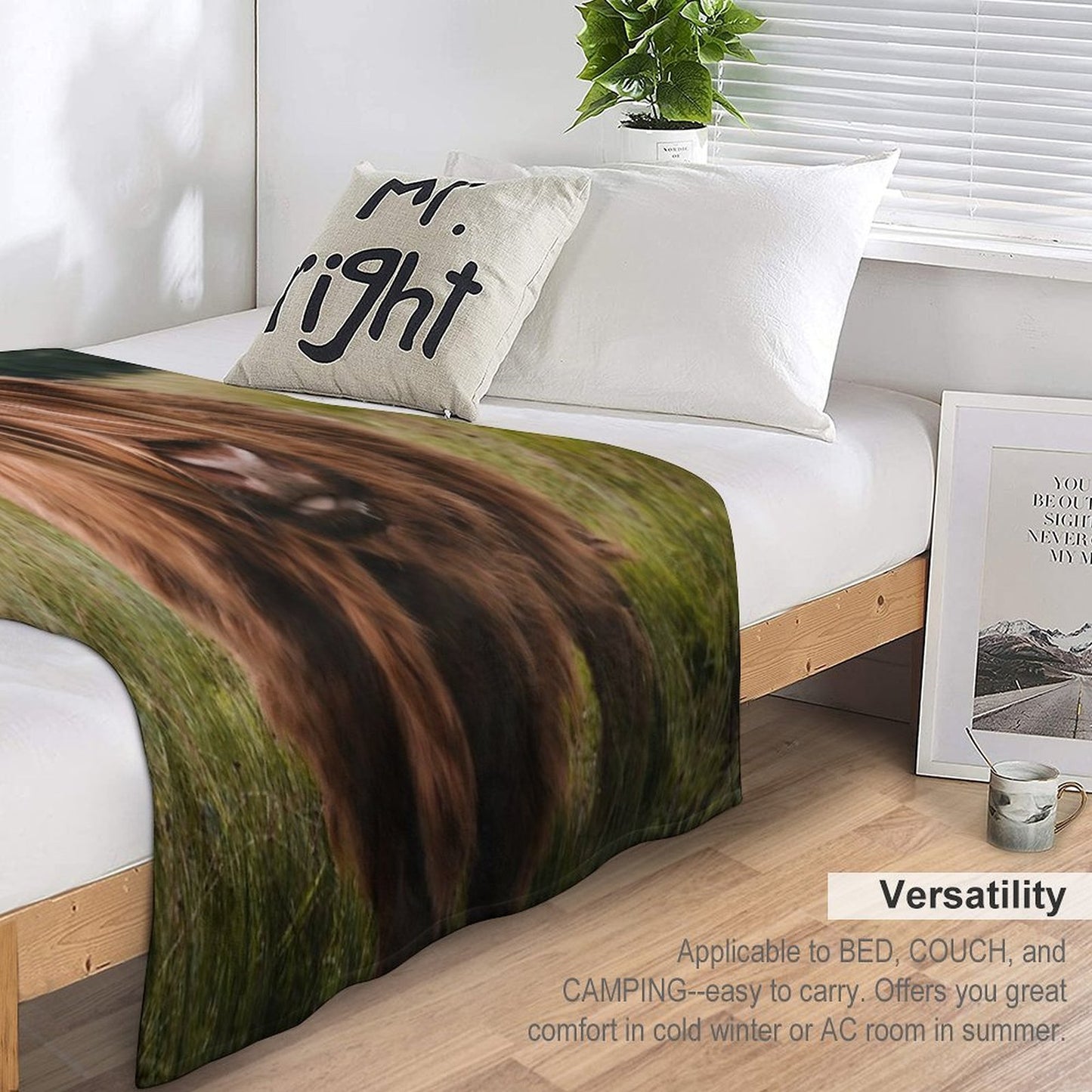 Wooly Cow – Scottish Highland Cattle in Scotland Gift-ready Throw Blanket