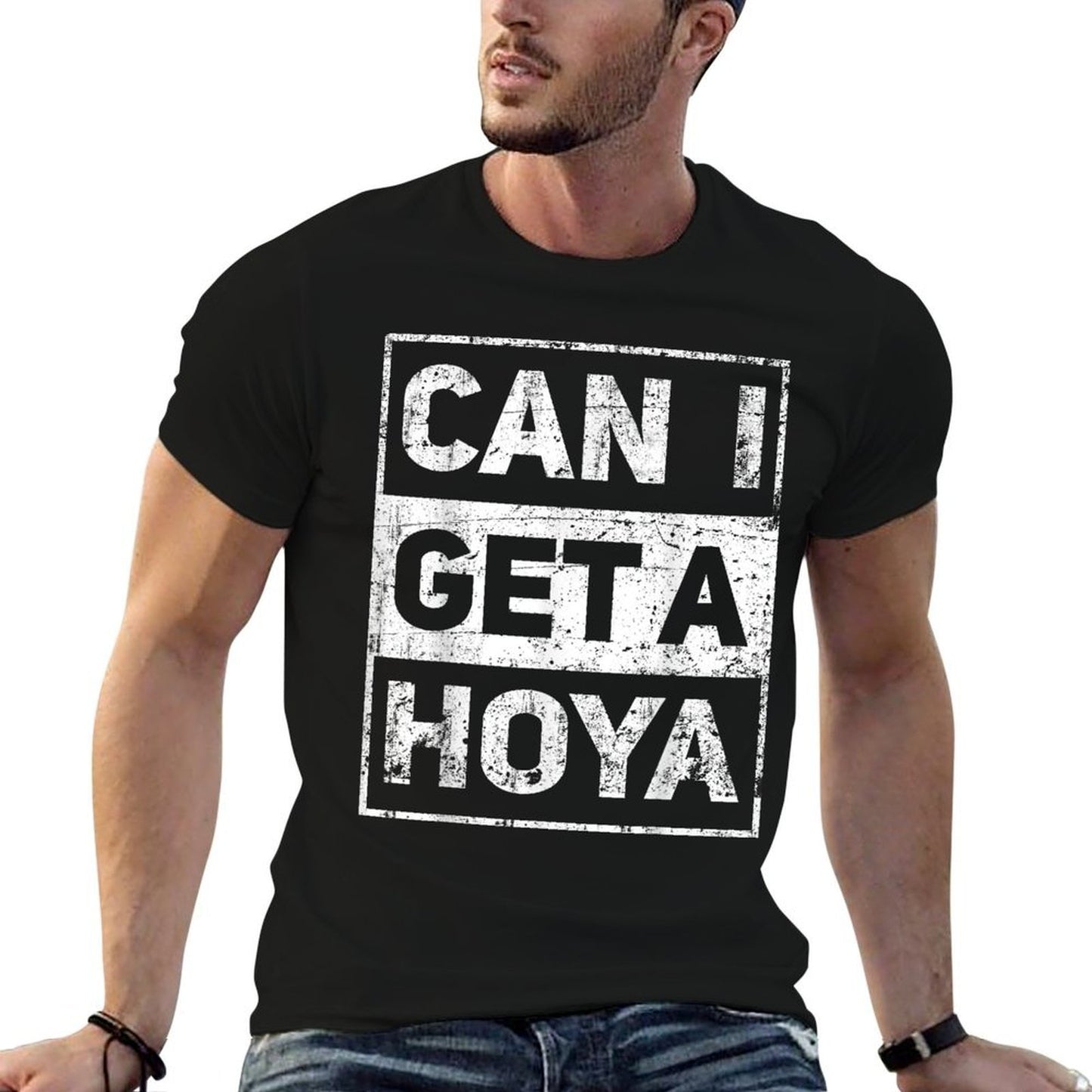 Can I Get A Hoyaaa Man Shouting Hoya Dank Meme GenZ Cotton T-Shirt