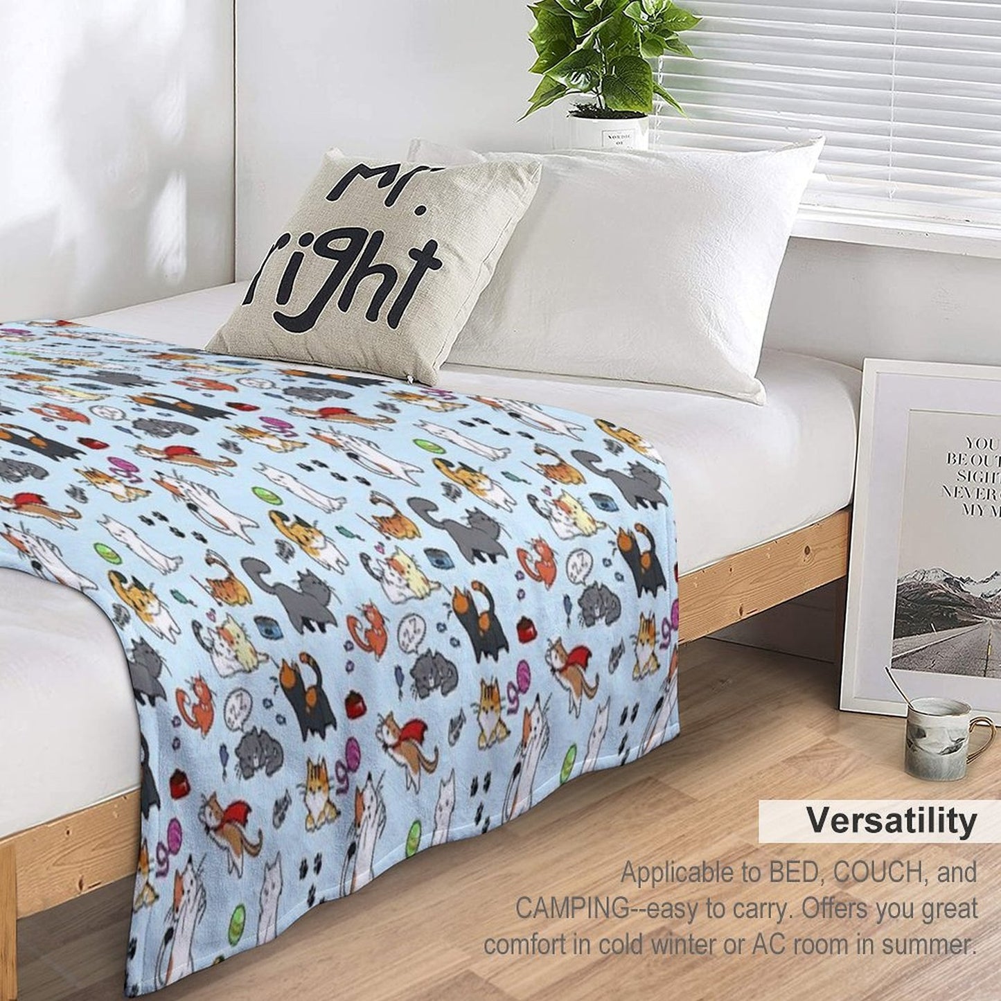 Cats!! Sustainable Throw Blanket