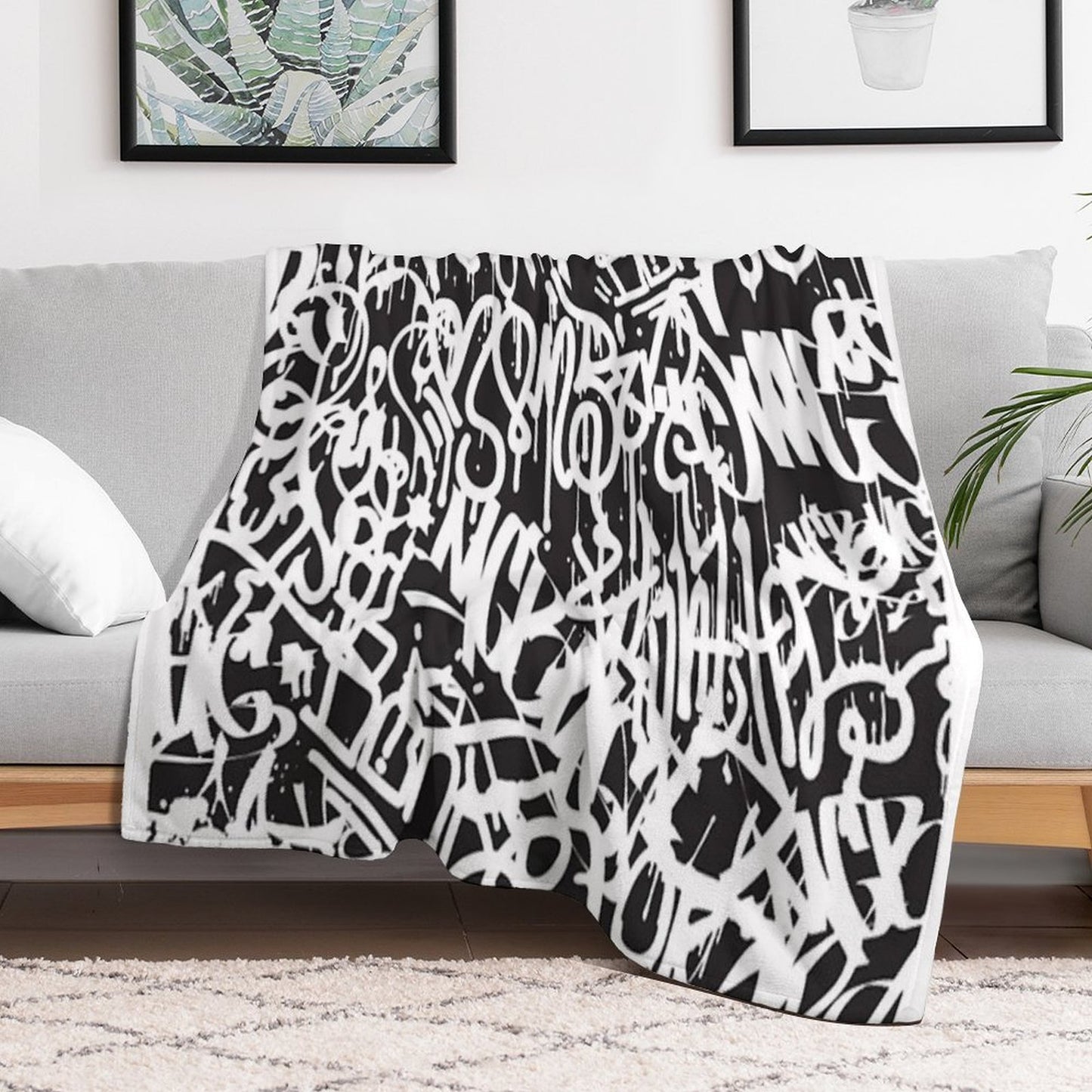 All There in Black And White Premium Throw Blanket