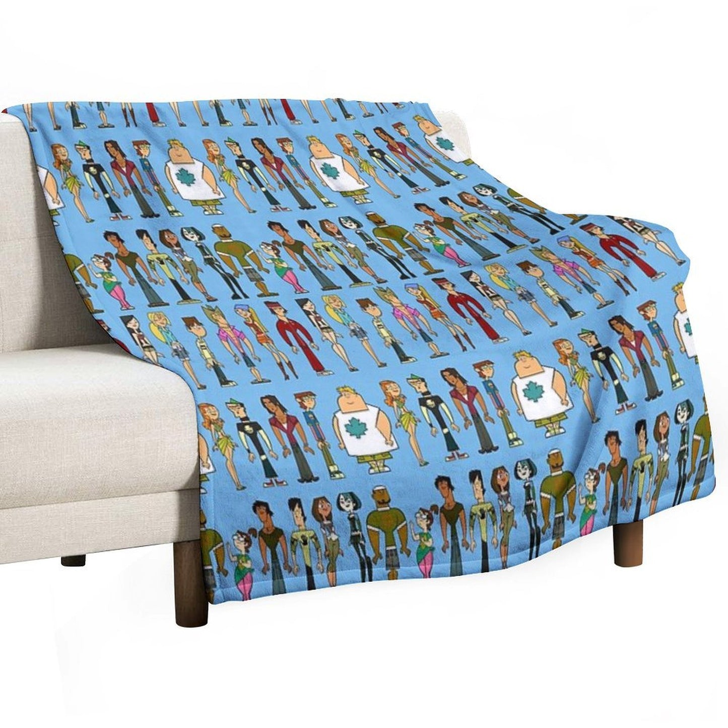 Total Drama; Light Blue Wrinkle-free Throw Blanket