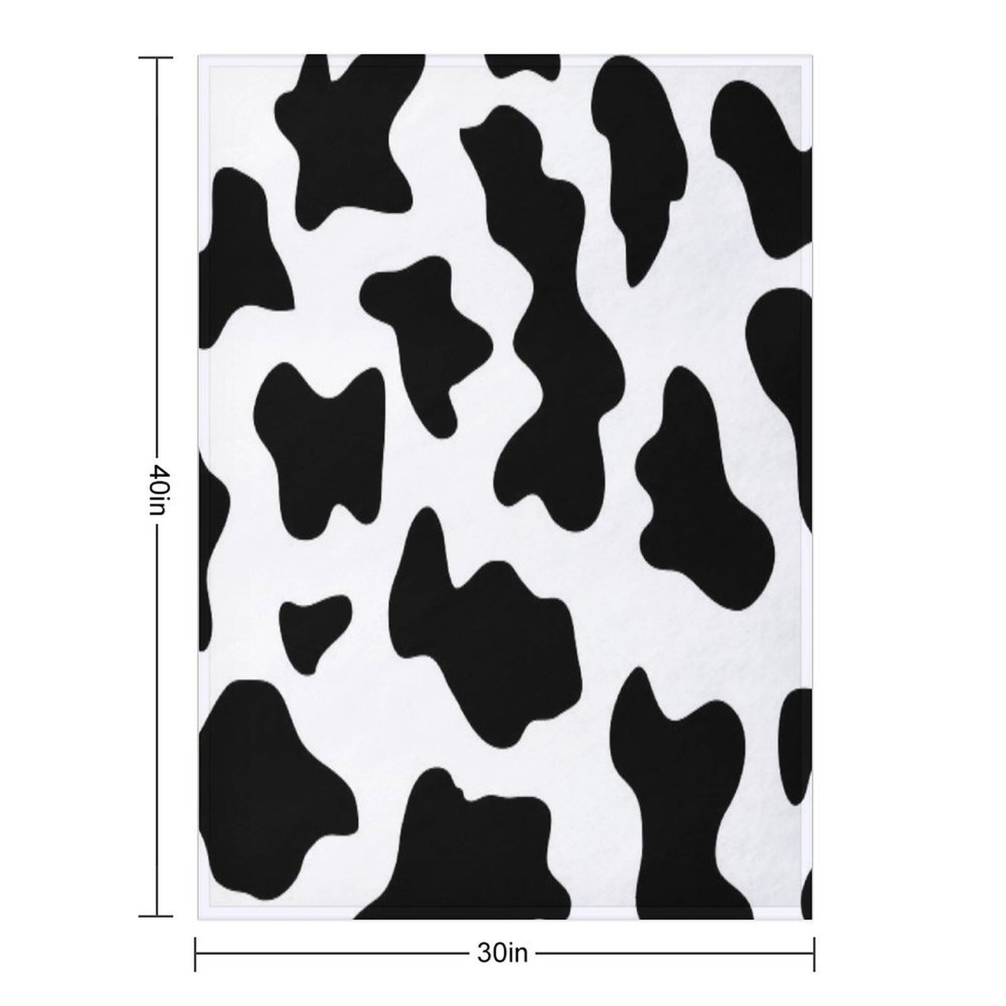 1980s Black White Ranch Farm Barn Animal Dairy Cow Print Velvety-soft Throw Blanket