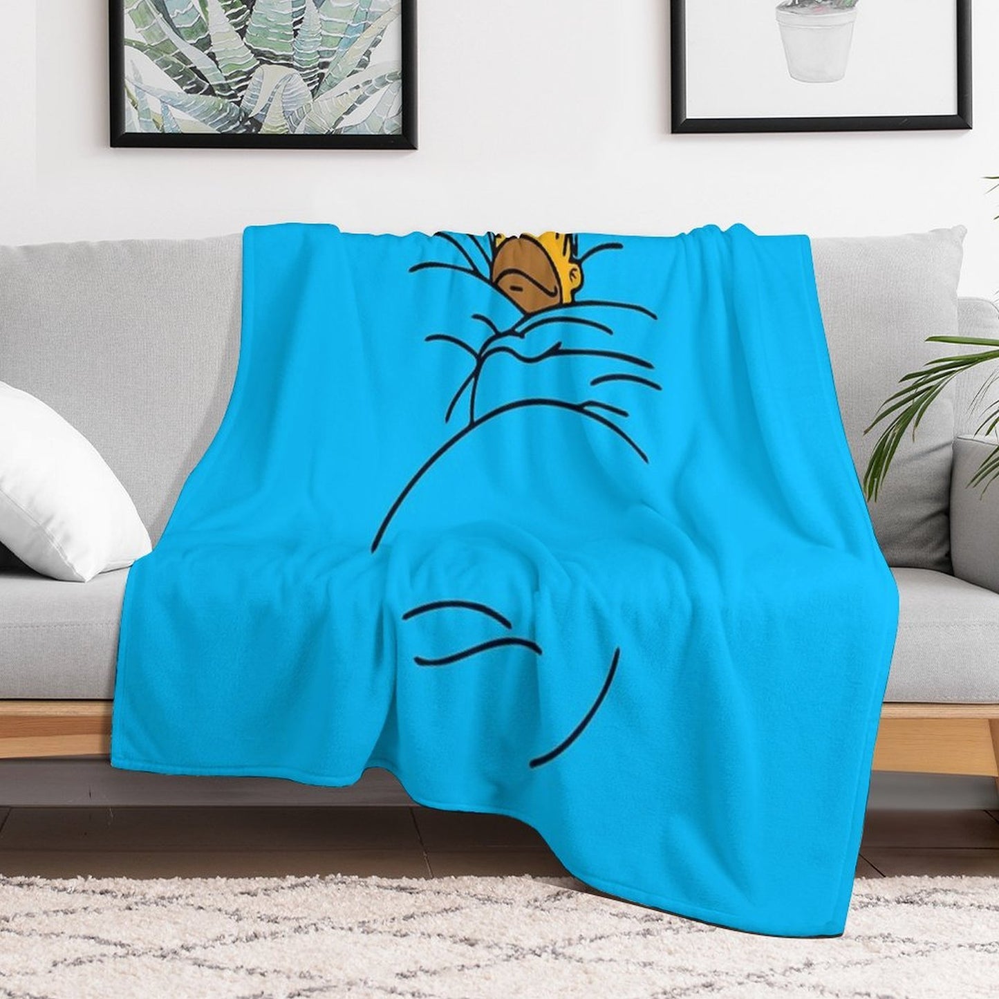 Homer Tucked in Sleeping Plush Throw Blanket