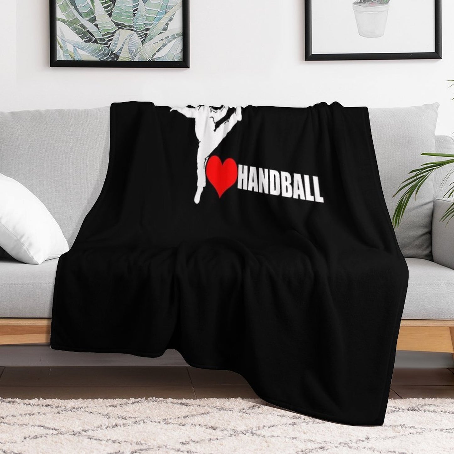 I Love Handball Handballer Love Goalie Handball Lover Gift-ready Throw Blanket
