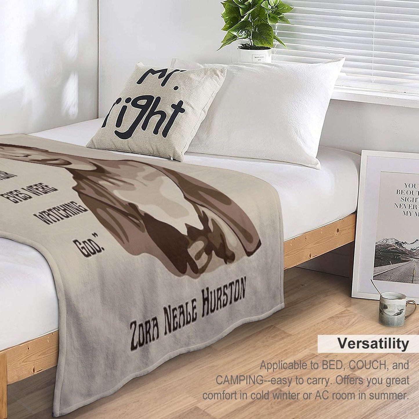 Zora Neale Hurston Portrait And Quote Plush Throw Blanket