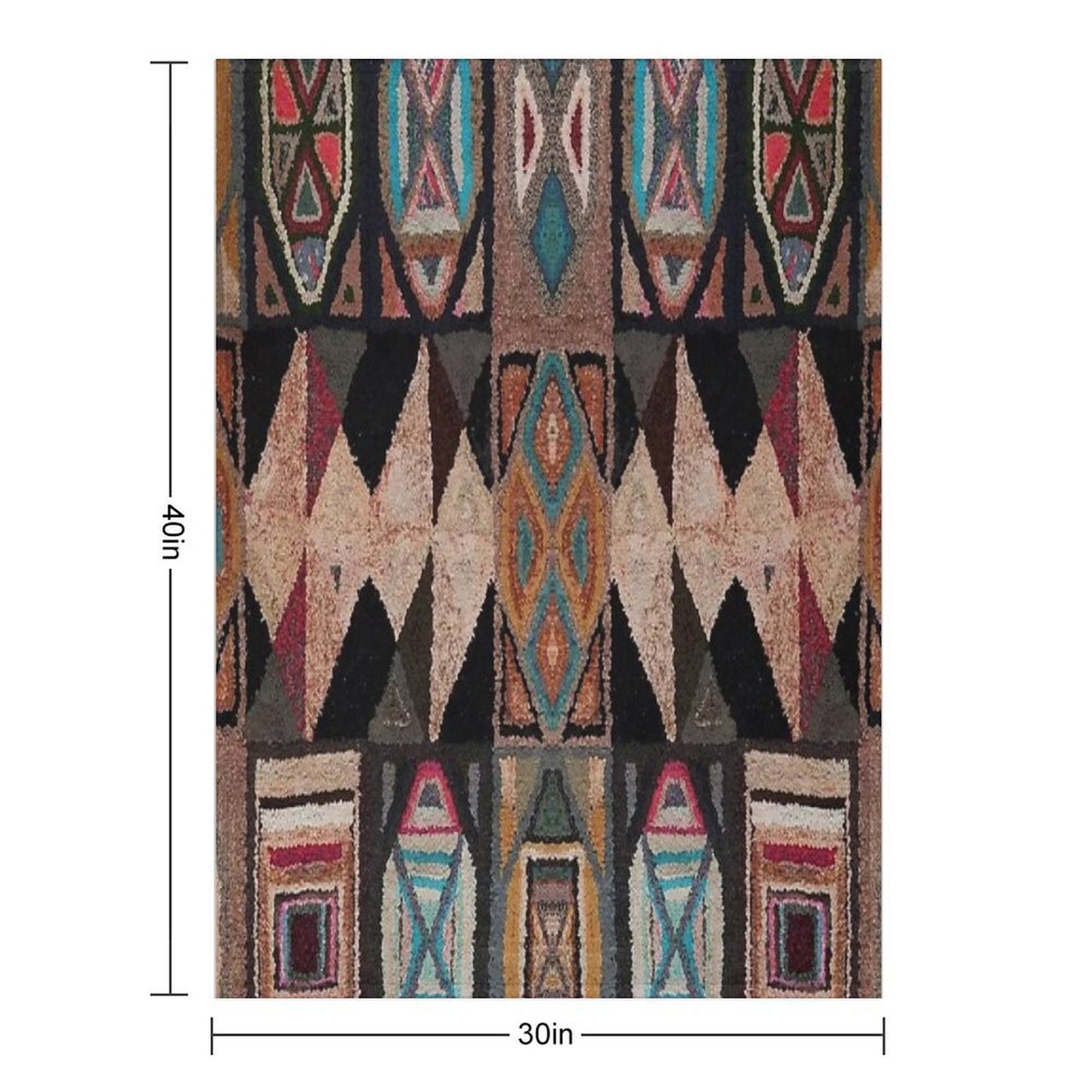 Abstract Bohemian Design Durable Throw Blanket