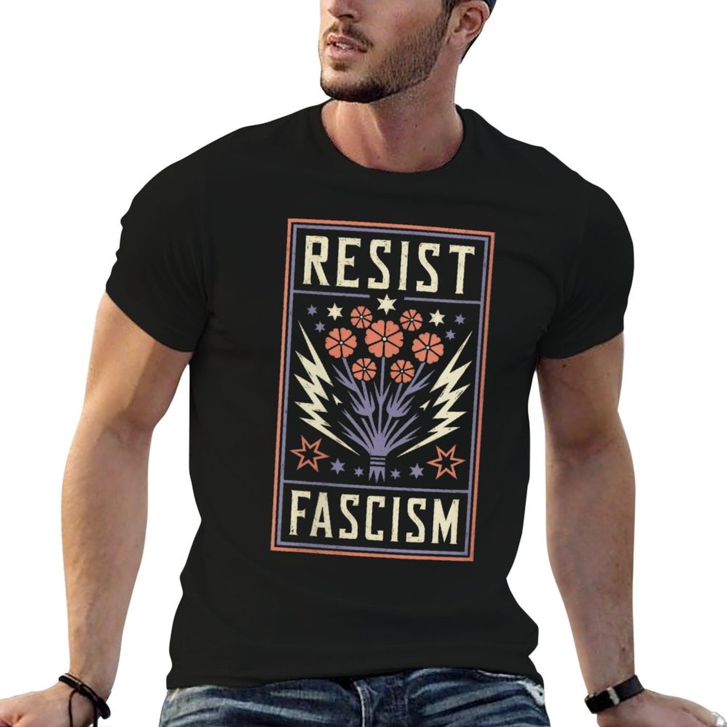 Womens Resist Fascism Protest Trump Anti Trump Stretchy T-Shirt