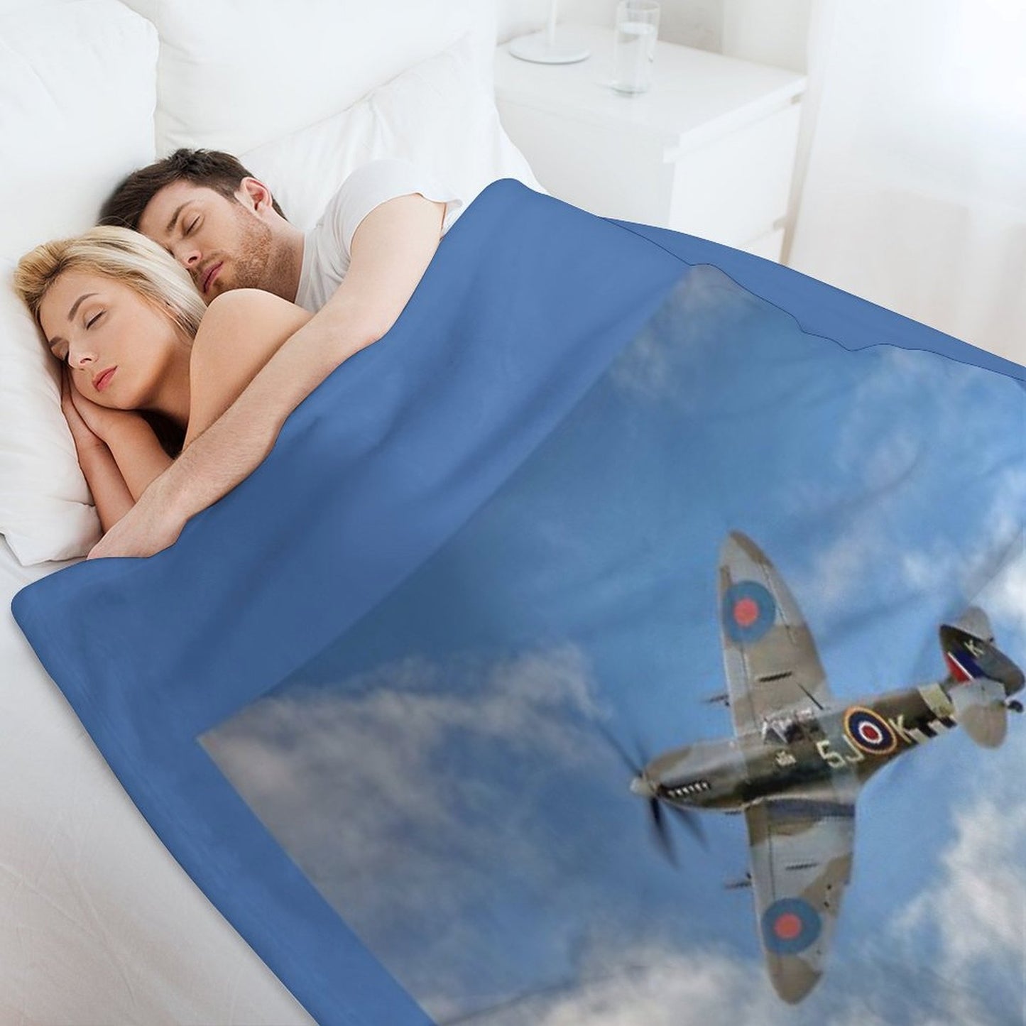 Spitfire LF IX 126 Squadron Easy Care Throw Blanket