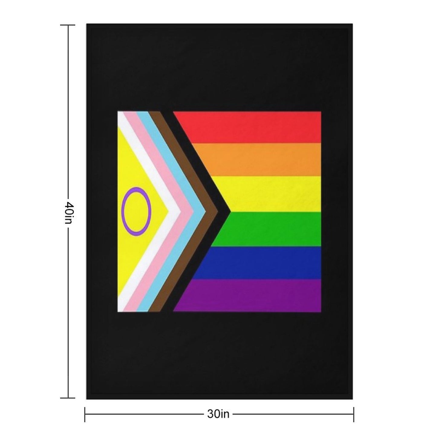 2021 Intersex-Inclusive Progress Pride Flag Wrinkle-free Throw Blanket