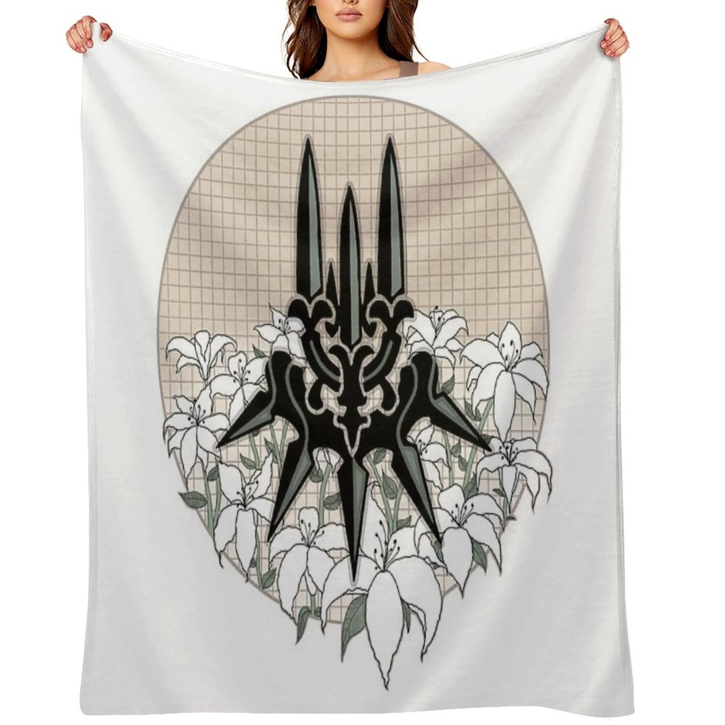 Yorha with Lunar Tears Shrink-resistant Throw Blanket