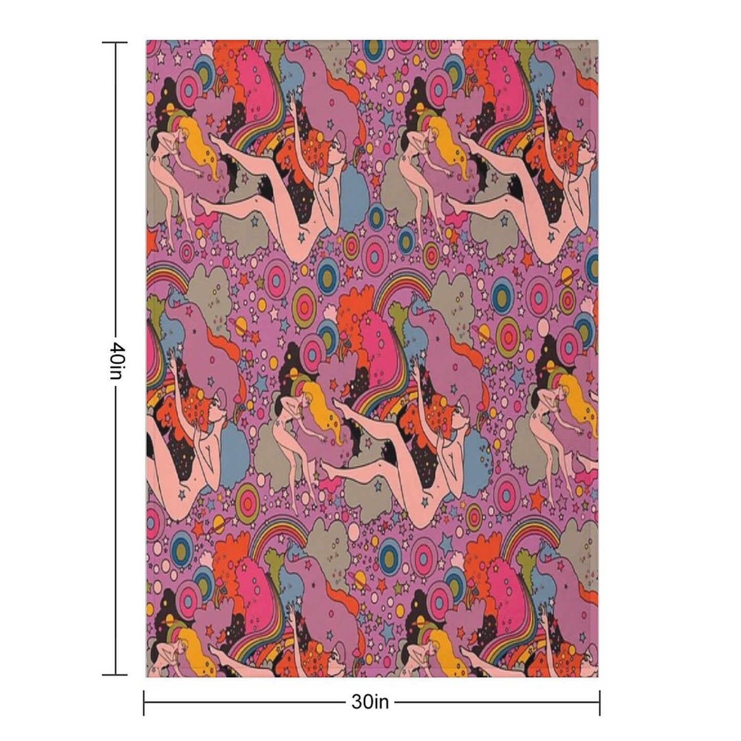 PINK SPACE VIOLET GIRLS Wrinkle-free Throw Blanket