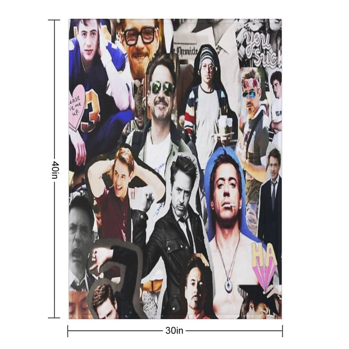 Robert Downey Jr. Collage Compact Throw Blanket
