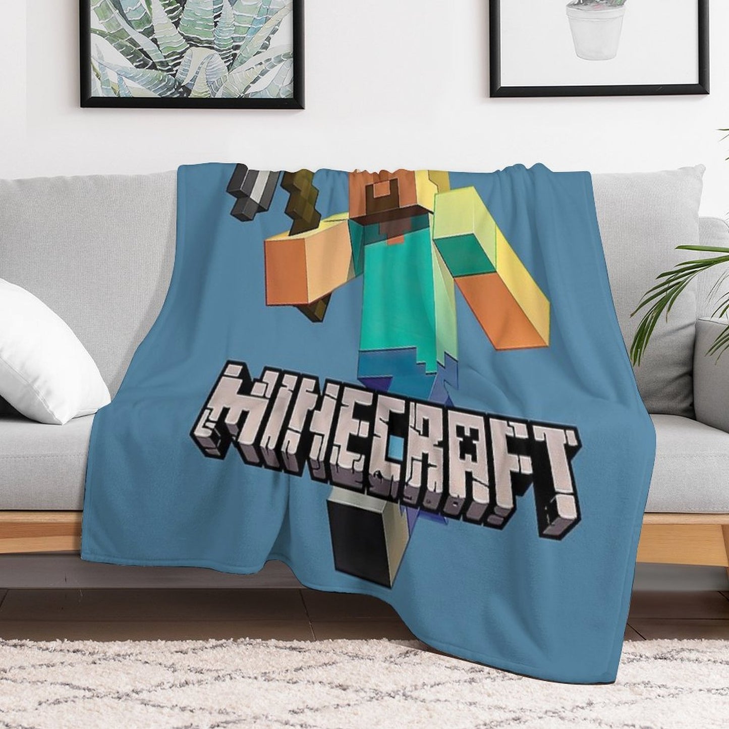 Minecraft Video Game Steve Shrink-resistant Throw Blanket