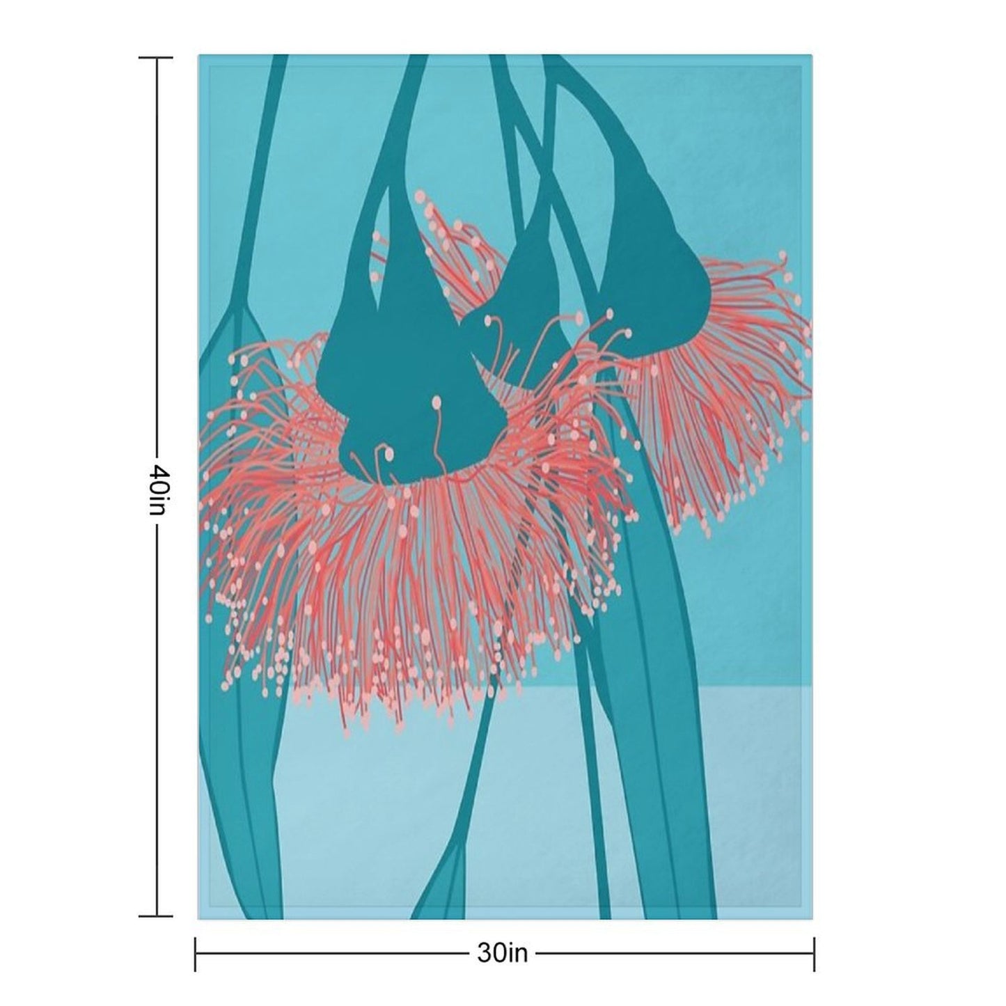 Gum Blossom Eucalyptus Pink Blue Comfort Throw Blanket