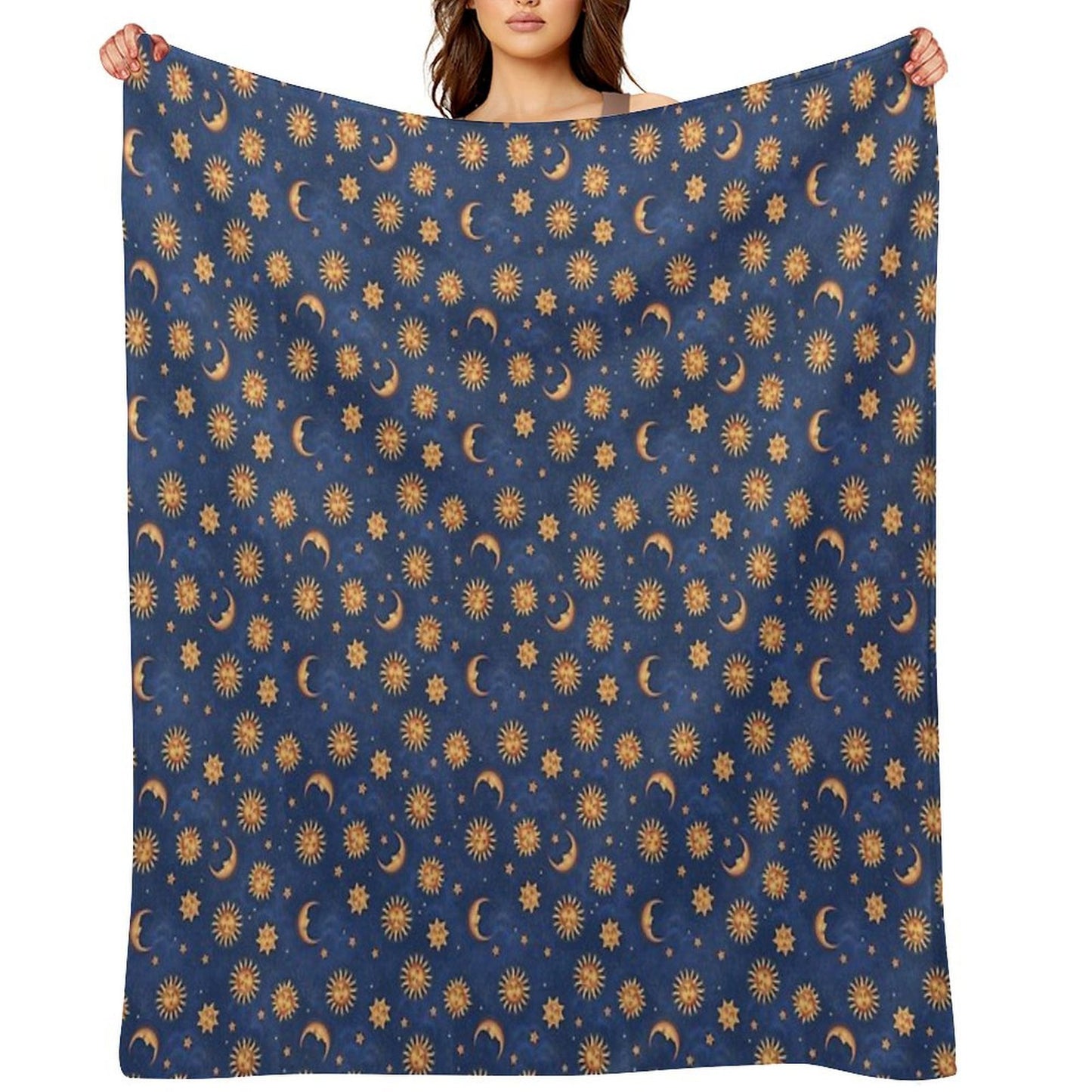 Retro Suns & Moons Machine-washable Throw Blanket