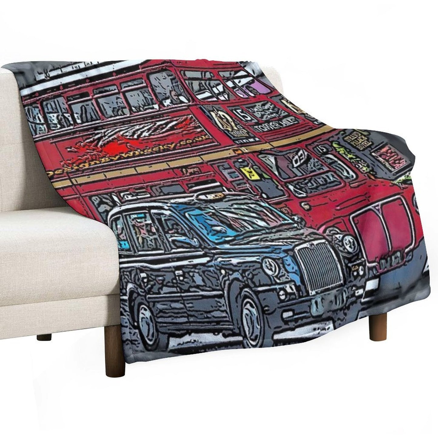 London Bus And Cab Multi-functional Throw Blanket
