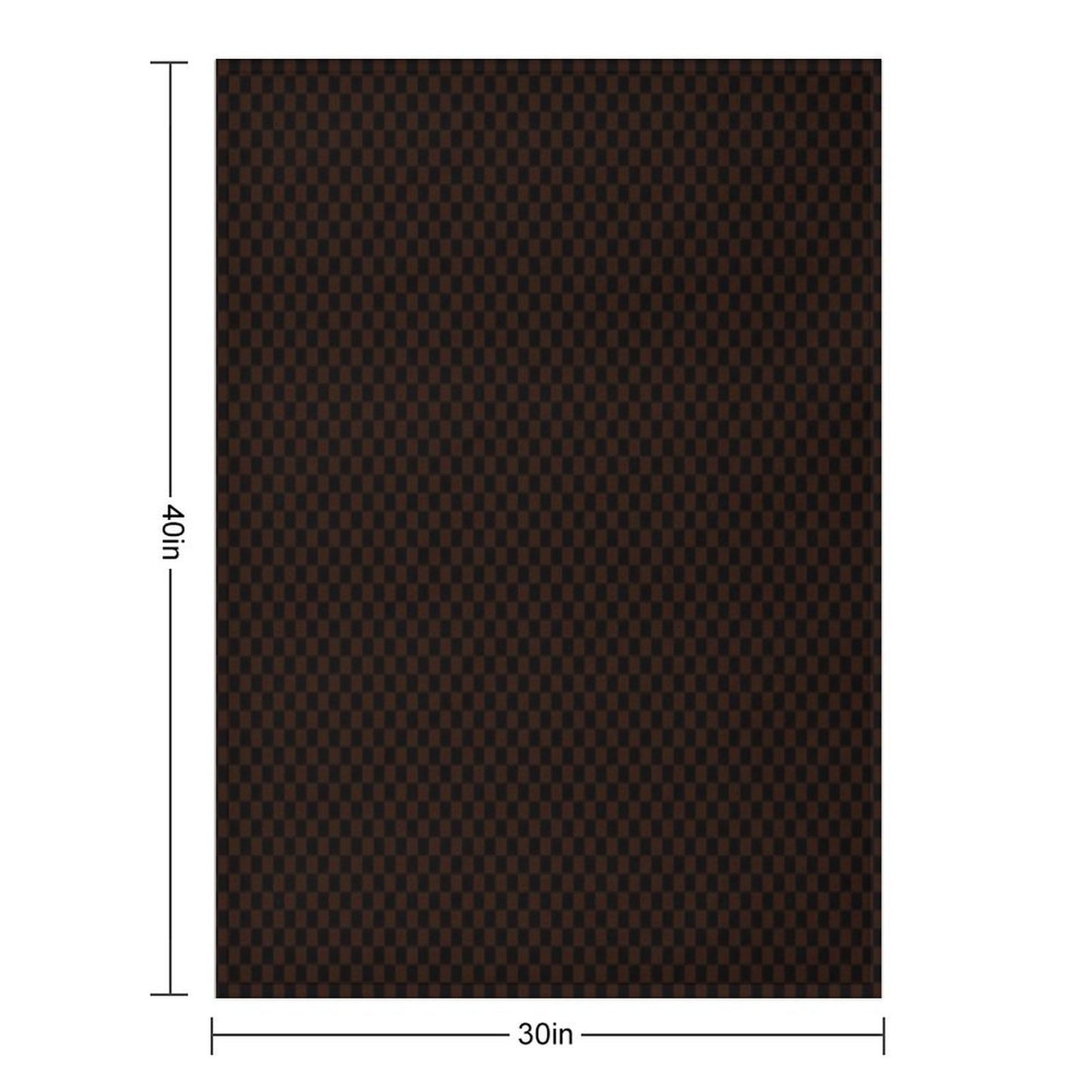Checkers - Dark Brown And Black Pattern Mat Lightweight Throw Blanket