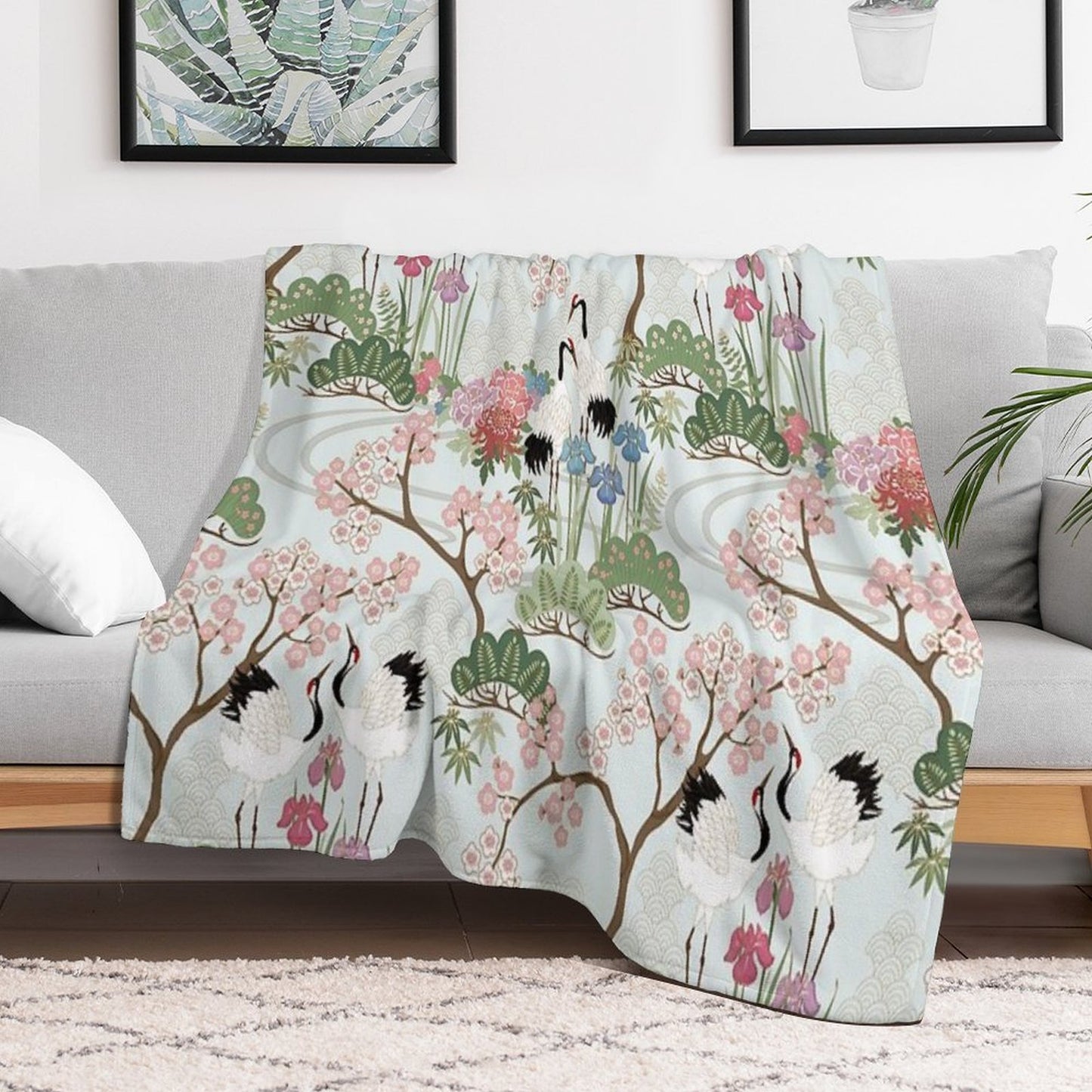 Japanese Garden Chantilly Travel-friendly Throw Blanket