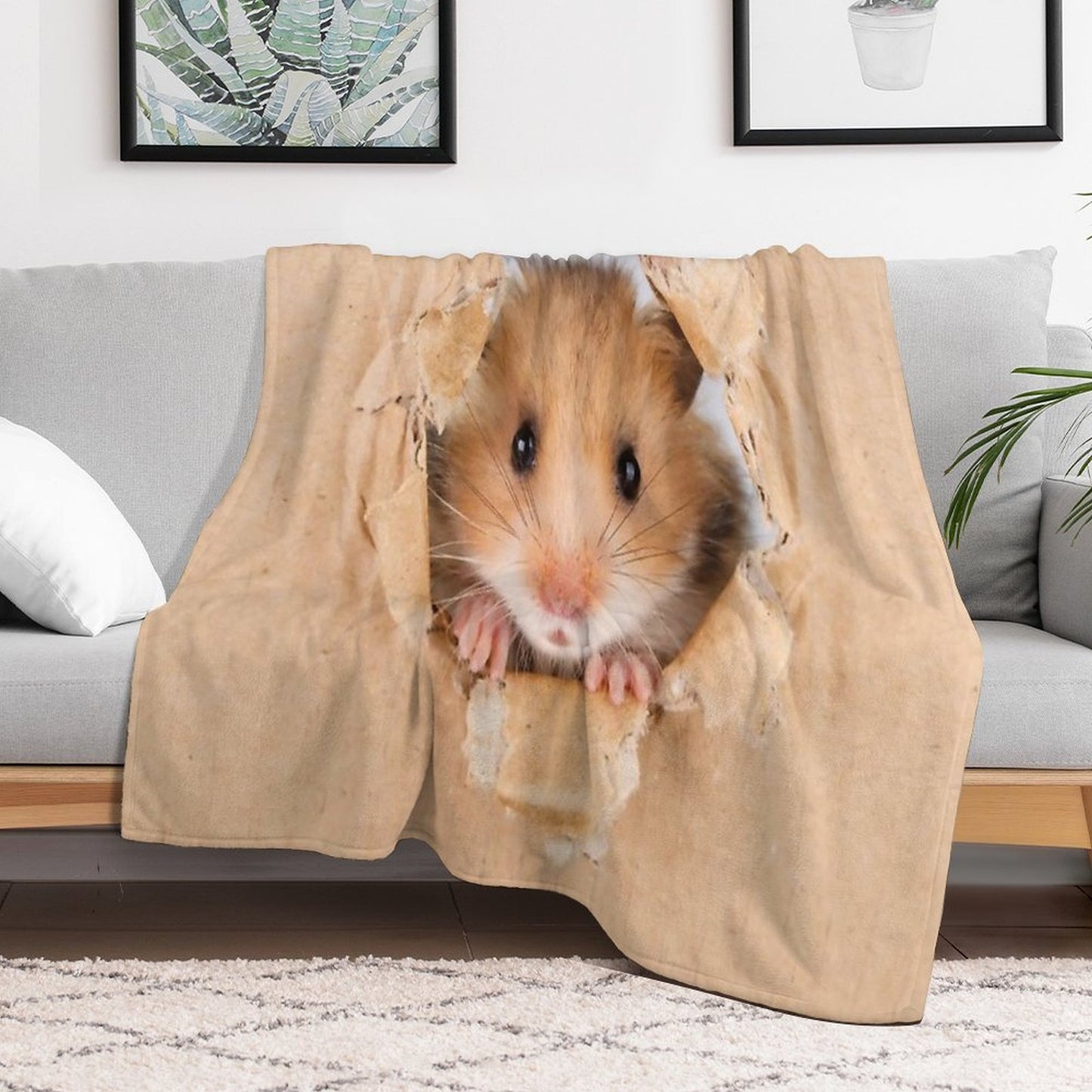 Cute Hamster Multi-functional Throw Blanket