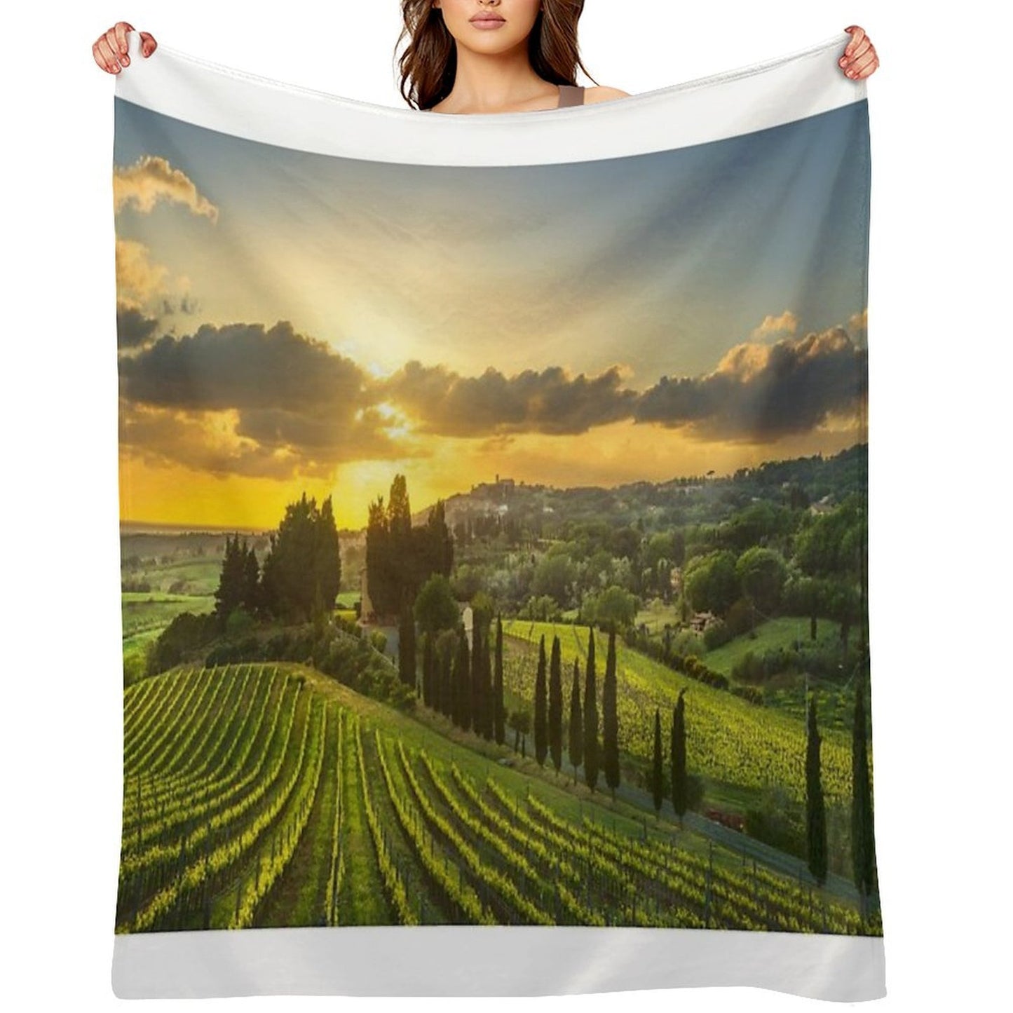 Vineyards And Countryside Landscape in Maremma. Tuscany Compact Throw Blanket