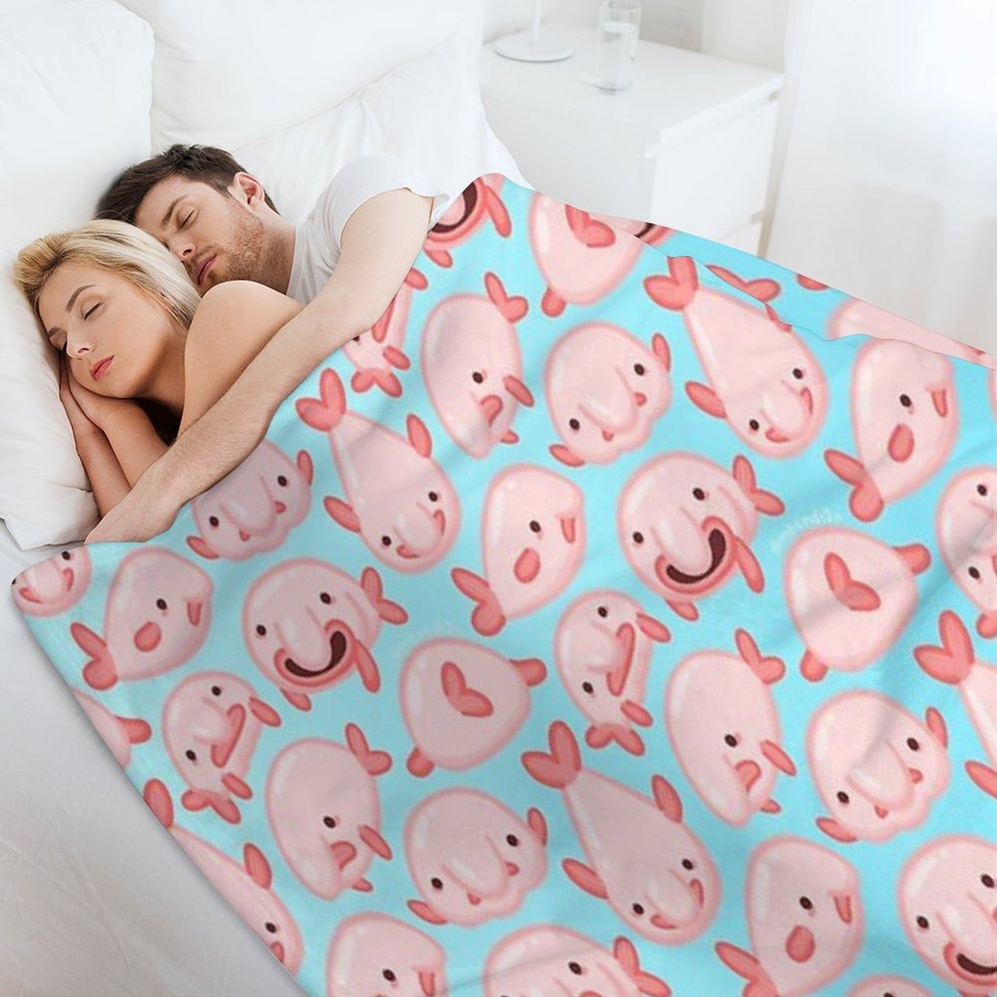 Blobfish Pattern Lightweight Throw Blanket