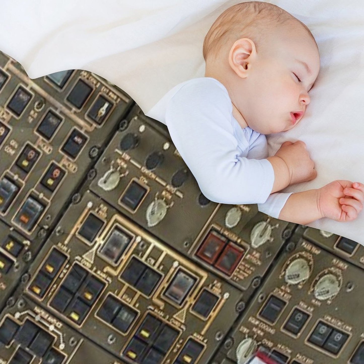 Boeing 747 Overhead Panel Cockpit Premium Throw Blanket