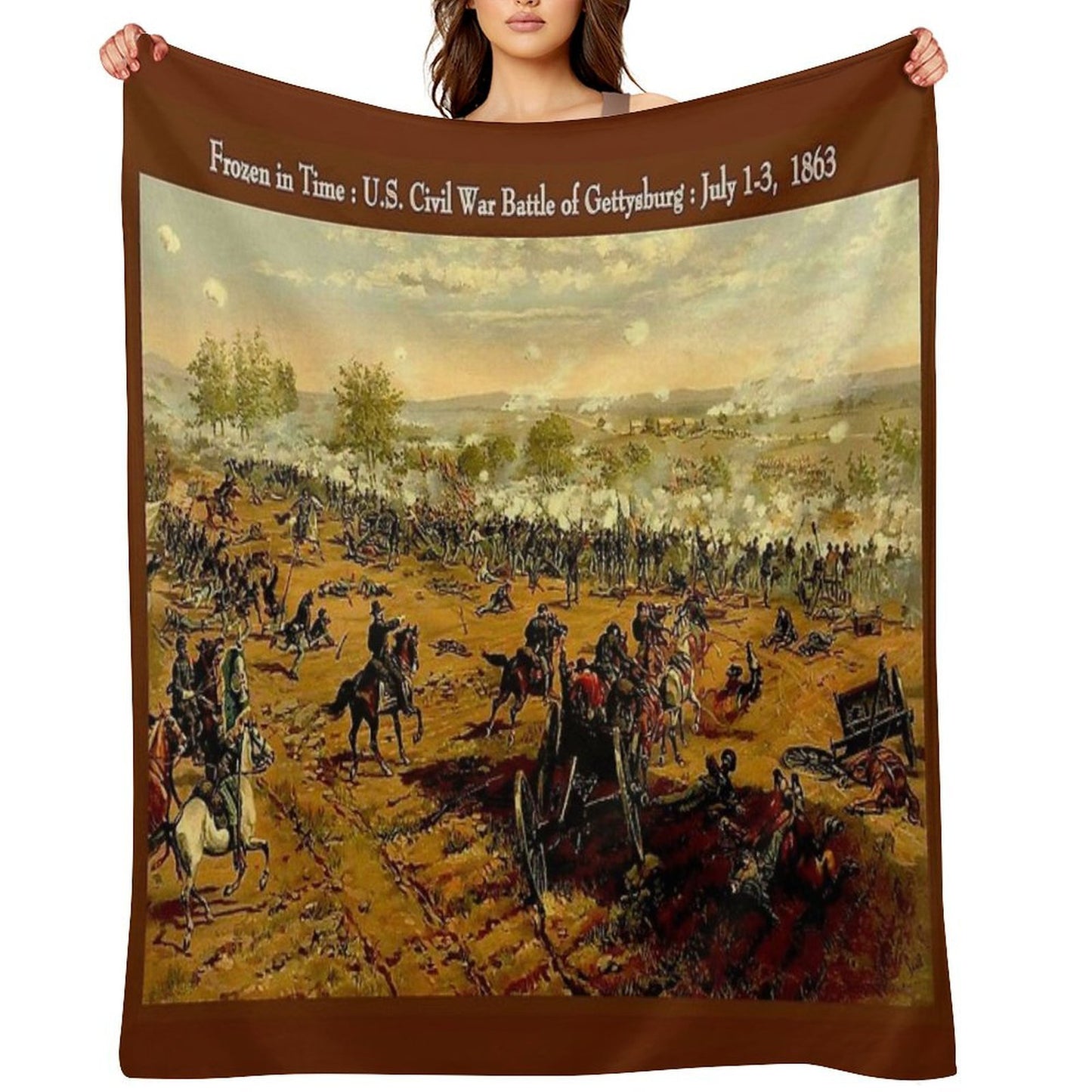 BATTLE OF GETTYSBURG Vintage U.S. Civil War Painting Print Lightweight Throw Blanket