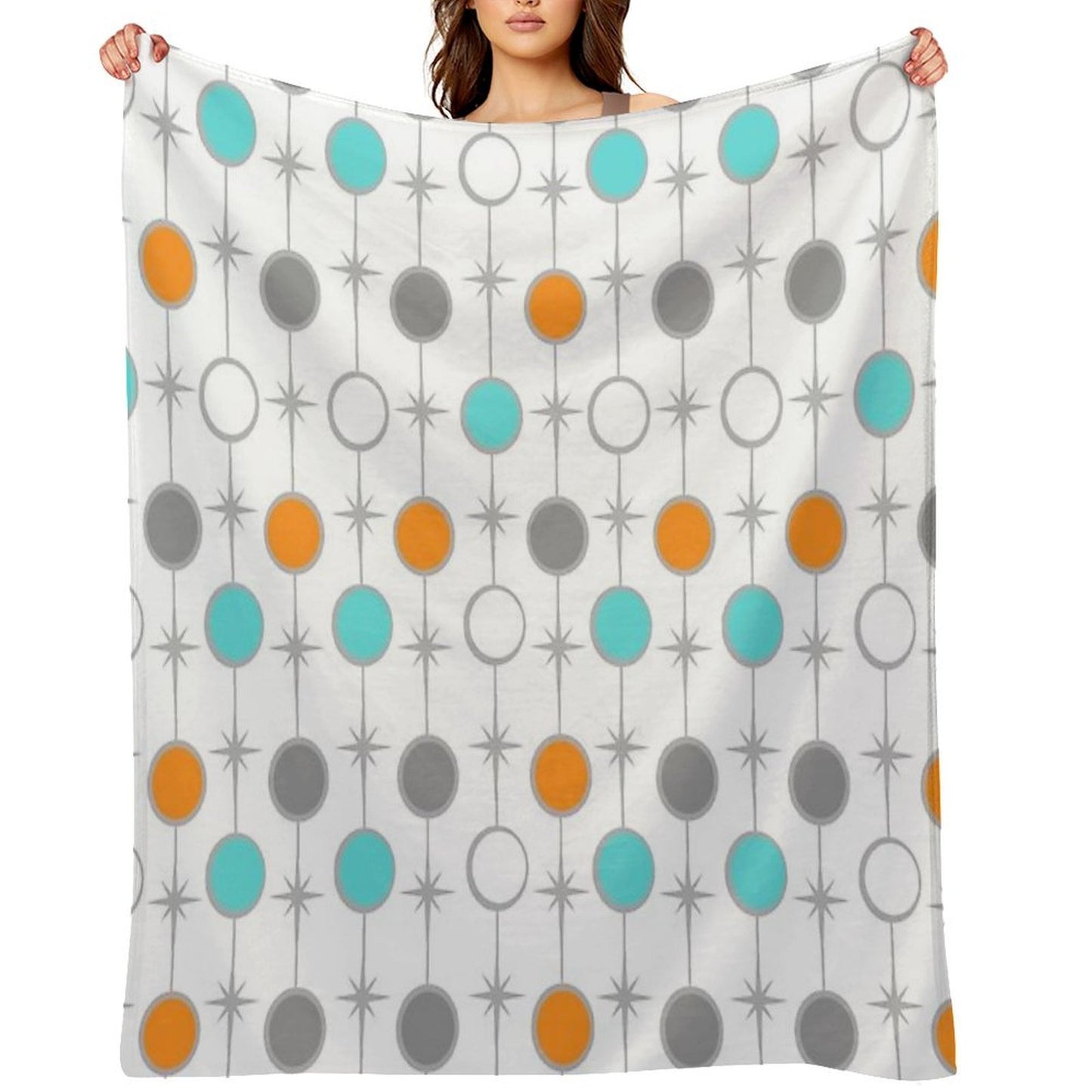 Retro Dots And Starbursts Durable Throw Blanket