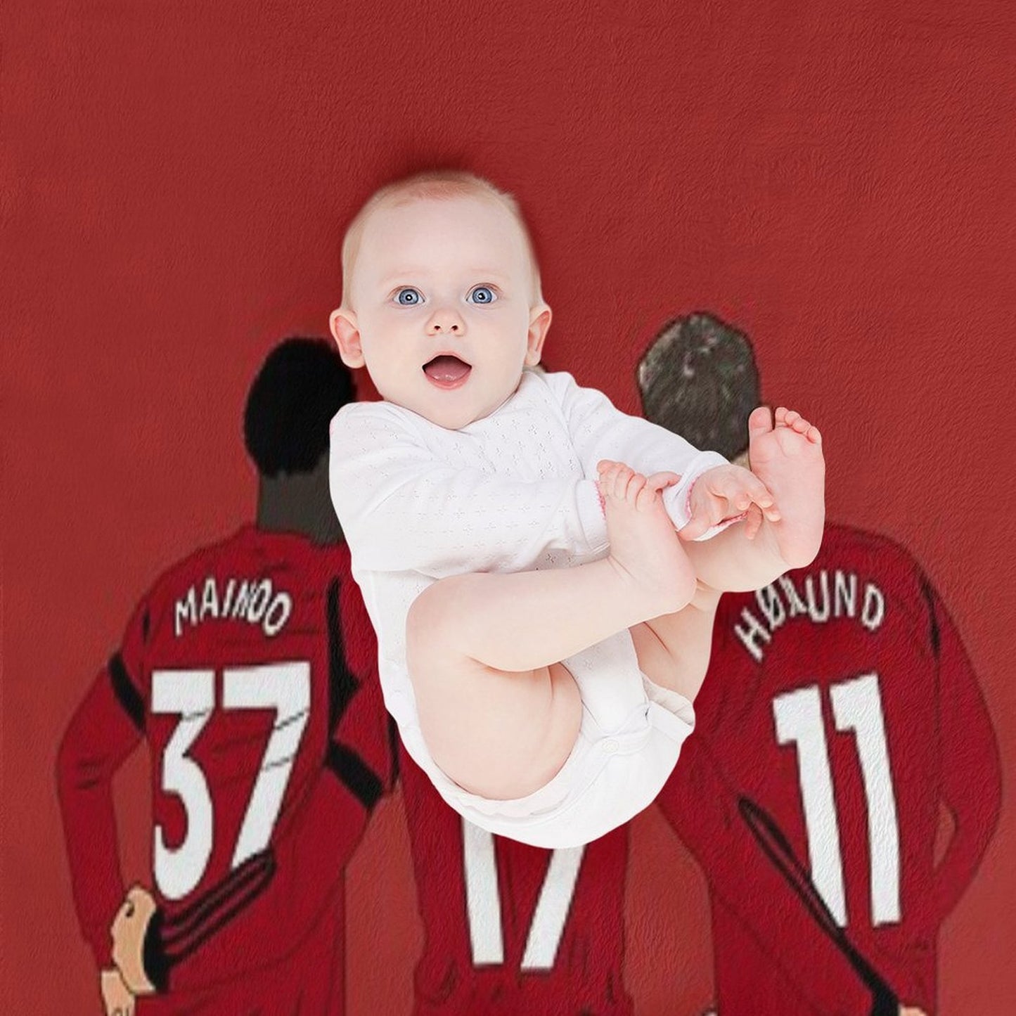 Kobbie Mainoo Alejandro Garnacho Rasmus Hojlund United Youth Trinity Minimalist Anti-pilling Throw Blanket
