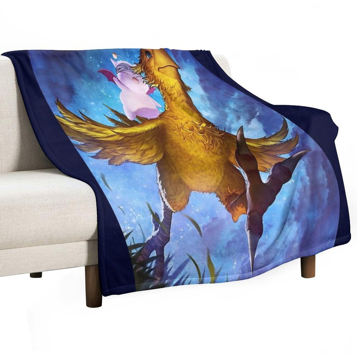 Chocobo & Mogry Easy Care Throw Blanket