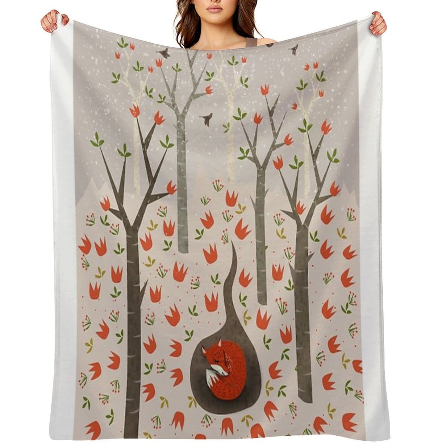 Sleeping Fox Sustainable Throw Blanket