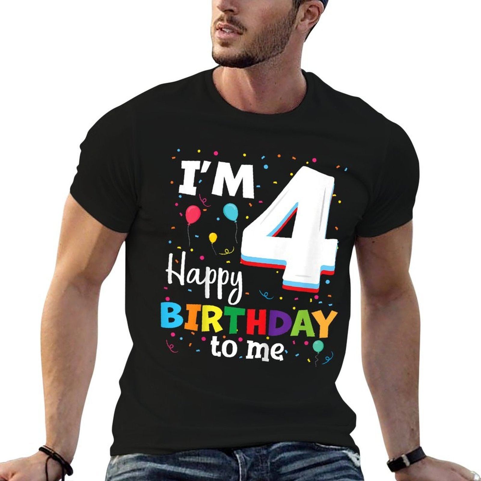 Four 4yr 4th Birthday Happy Birthday Boy 4 Years Old Comfortable T-Shirt