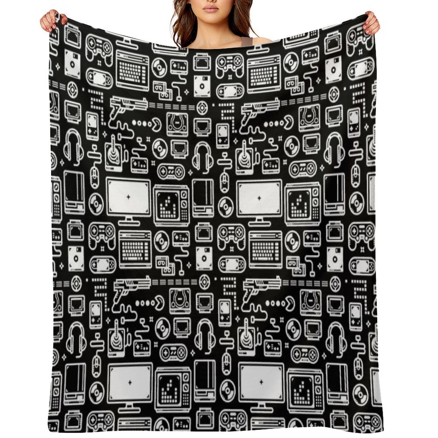 Retro Gamer Video Game Consoles, PC's, Controllers, Joysticks And Gamepads Multi-functional Throw Blanket