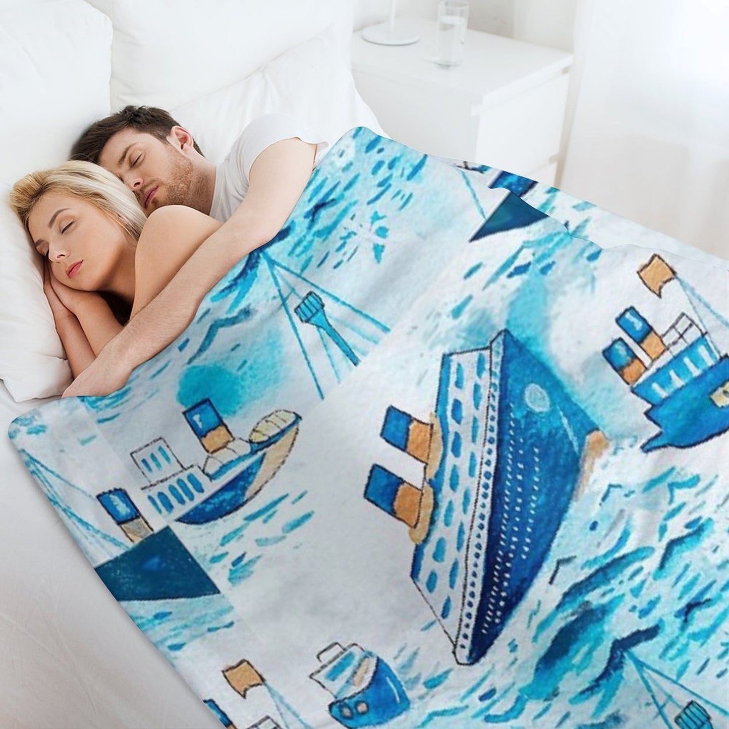 Ferry Boats Scrub Cap Anti-pilling Throw Blanket