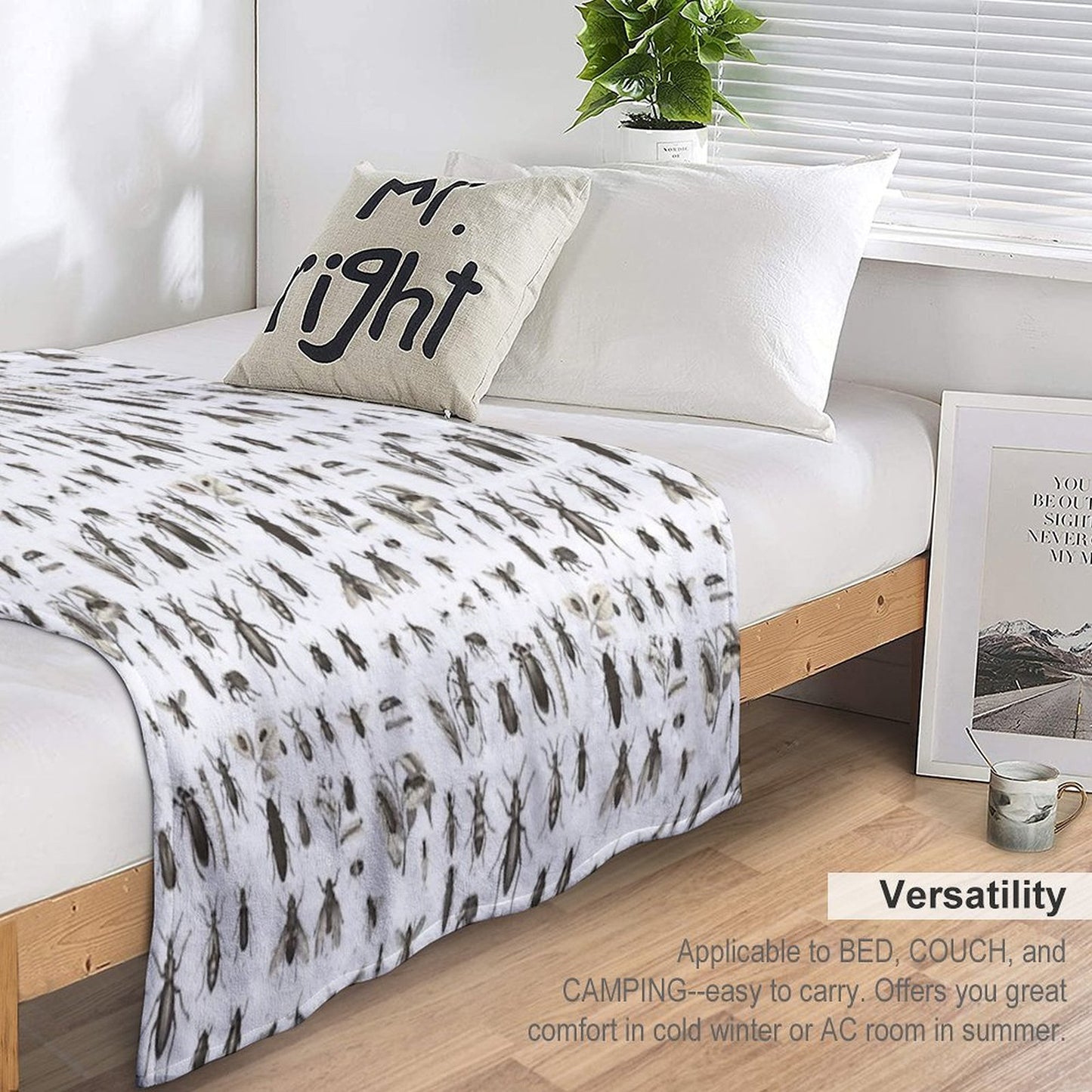 Many Different Bugs Vintage Entomology Multi-functional Throw Blanket