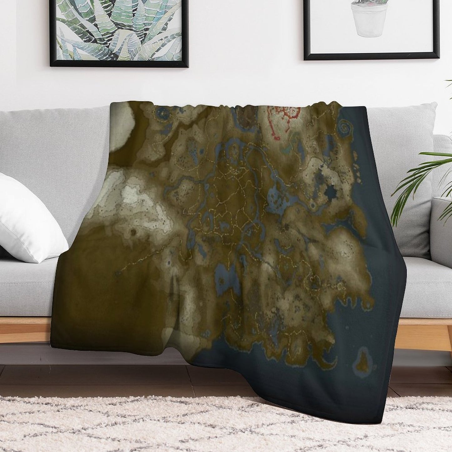 LoZ BOTW Map Shrink-resistant Throw Blanket