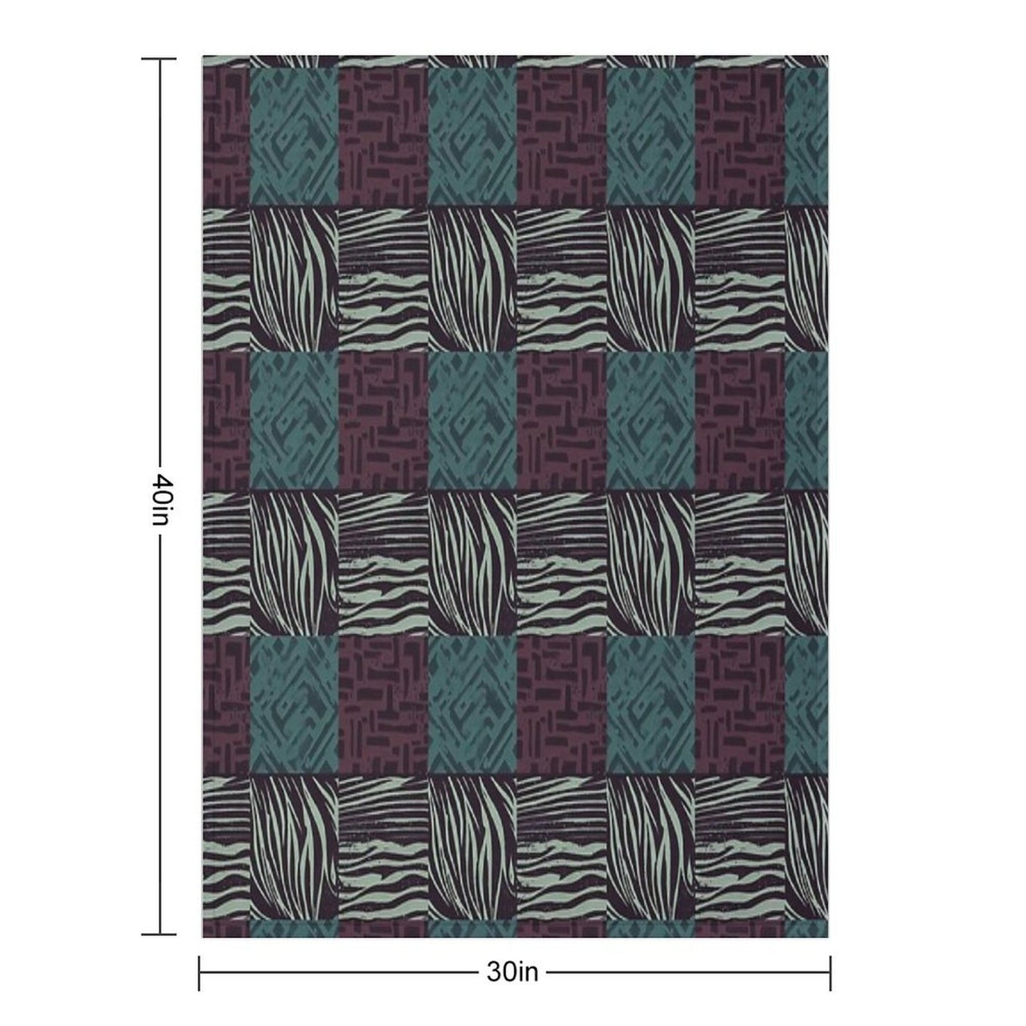 Zebra Grunge Patchwork Travel-friendly Throw Blanket